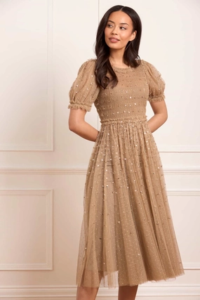 Functional Style Sequin Giselle Smocked Ballerina Dress