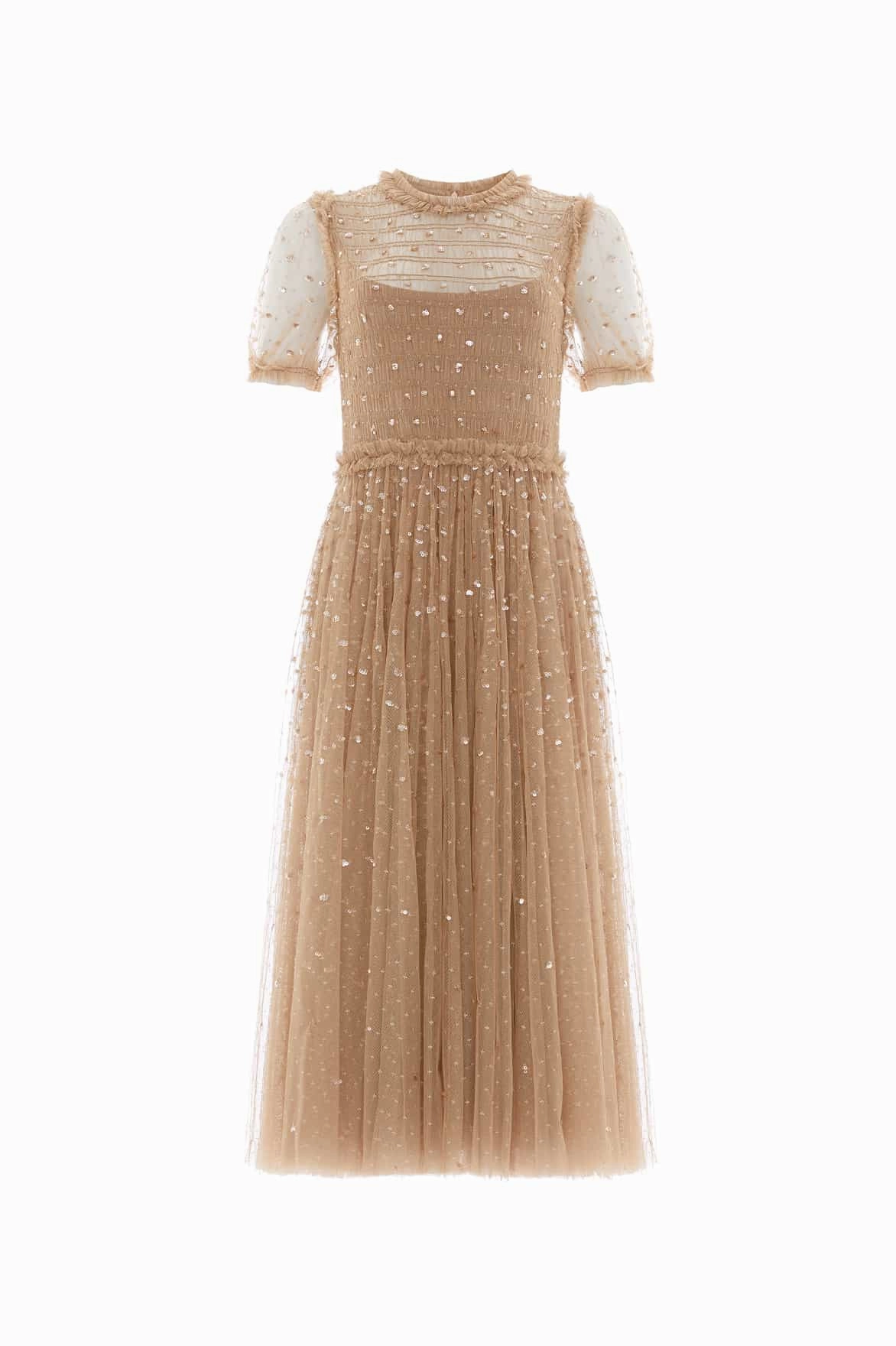 Sequin Giselle Smocked Ballerina Dress Feminine full-length gown