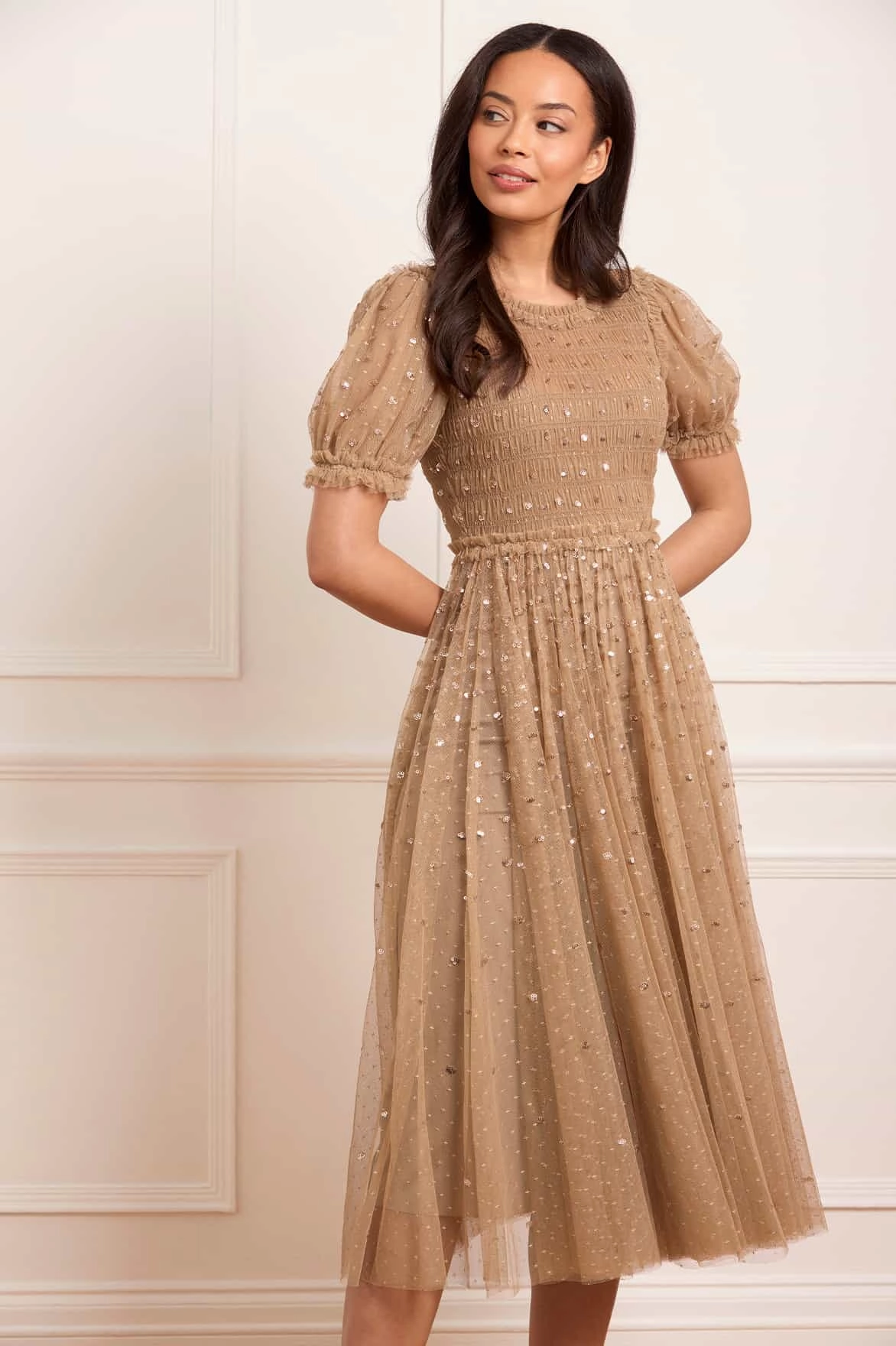 Functional Style Sequin Giselle Smocked Ballerina Dress