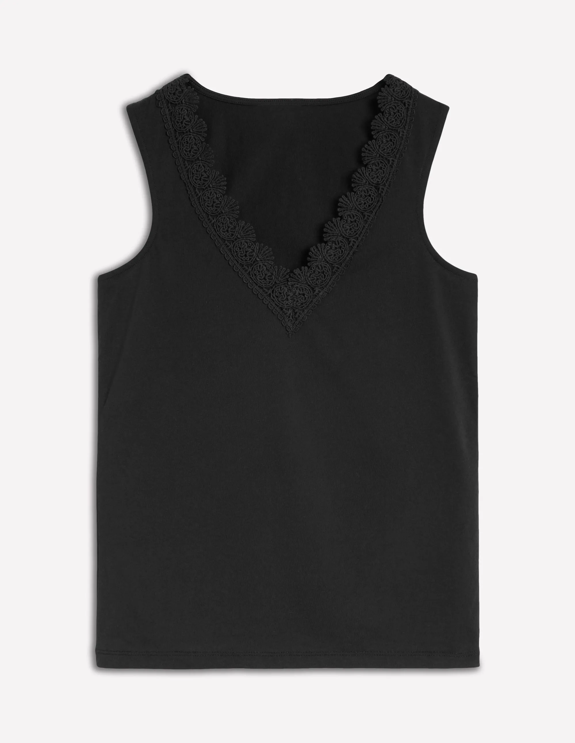 CompressionTechnology Hypoallergenic fabric Flora Lace Trim Vest-Black