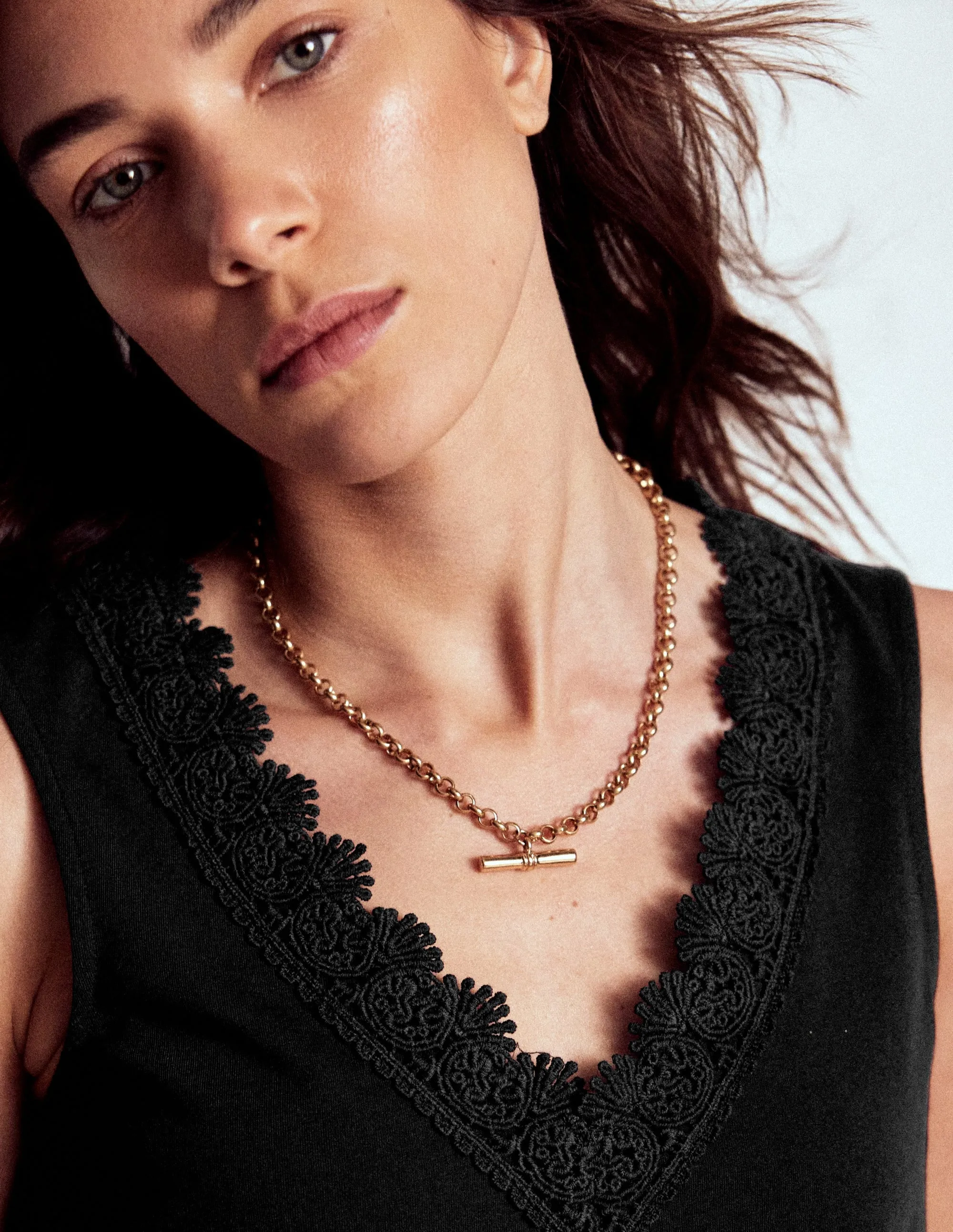 Flora Lace Trim Vest-Black ZeroWaste Pattern