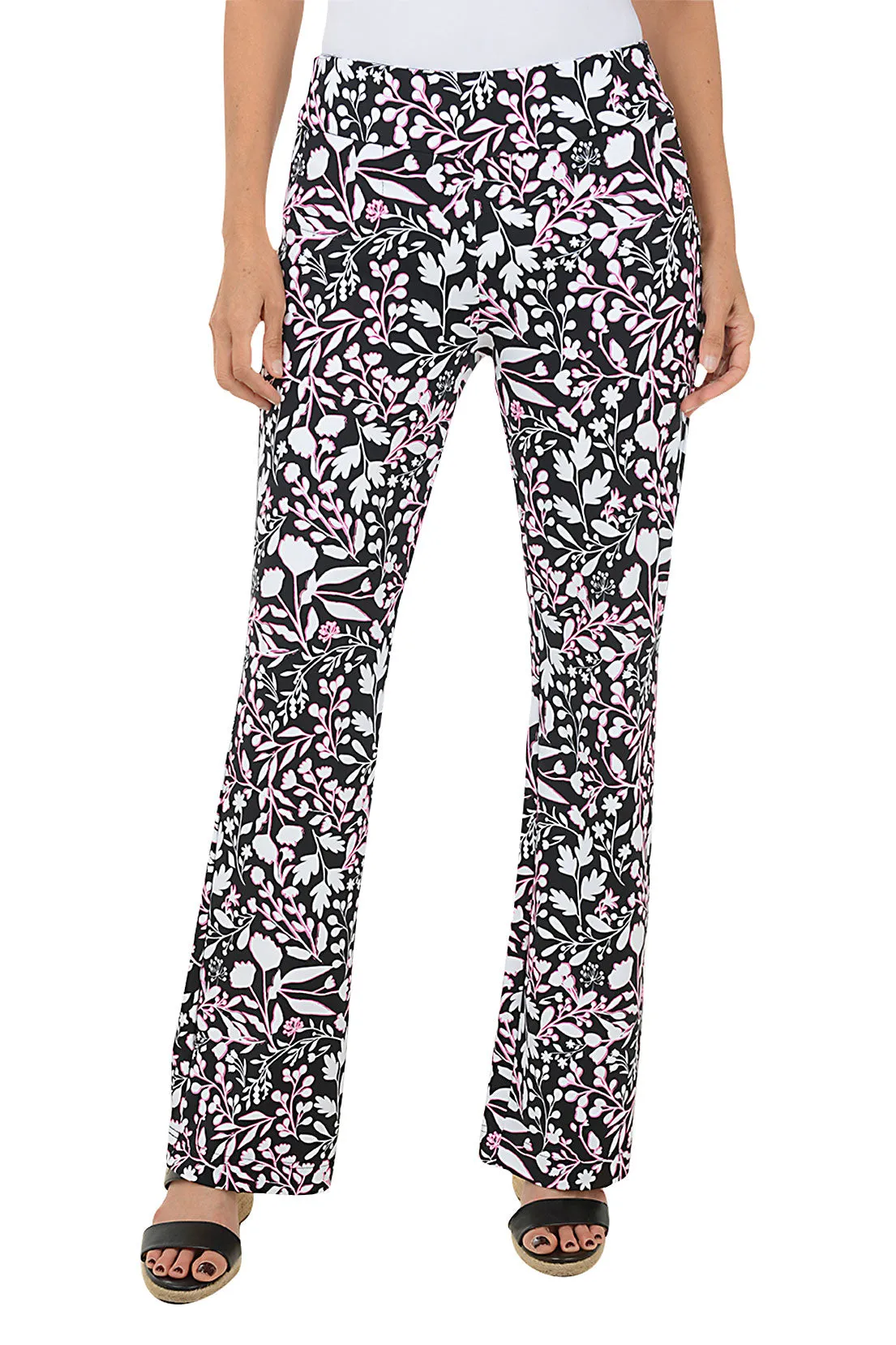 Floral Stencil UPF50  Pull-On Pant Body Sculpting