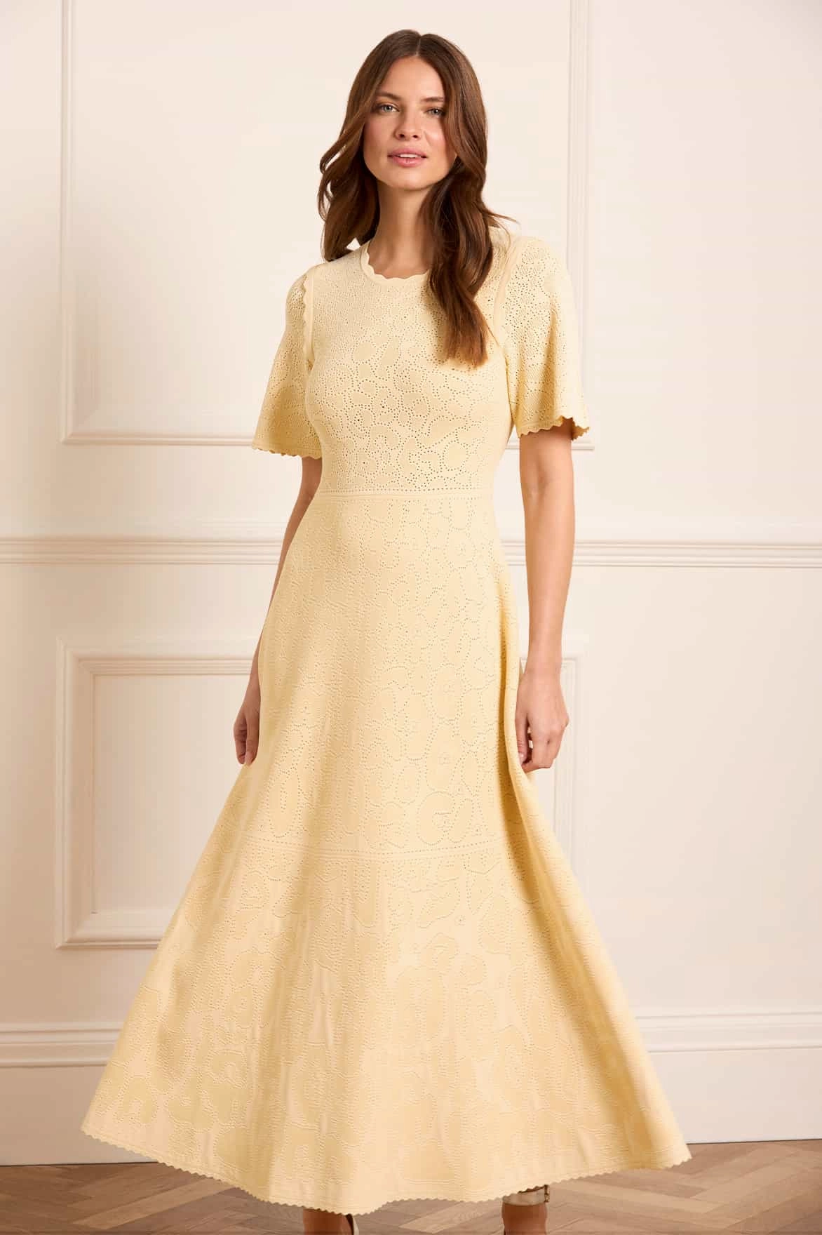 Floral Pointelle Knit Gown Mood Focused Water-resistant