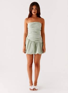 Floria Bubble Mini Dress - Sage