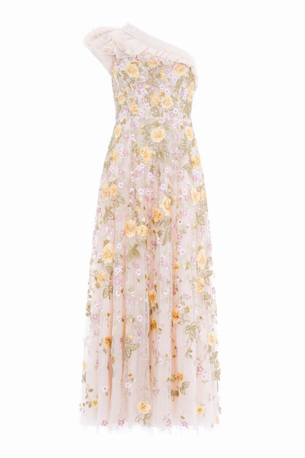 City Friendly Smooth Motion Florine One-Shoulder Ankle Gown