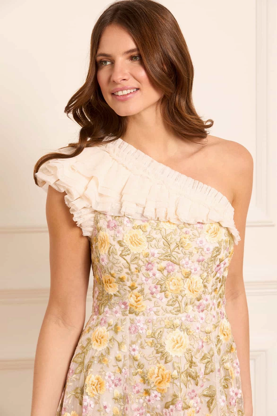 Slim-fit Modern Cut Florine One-Shoulder Mini Dress