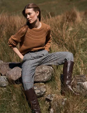 Indoor Comfort Bonded Hem Technology Fluffy Chunky Jumper-Camel Melange