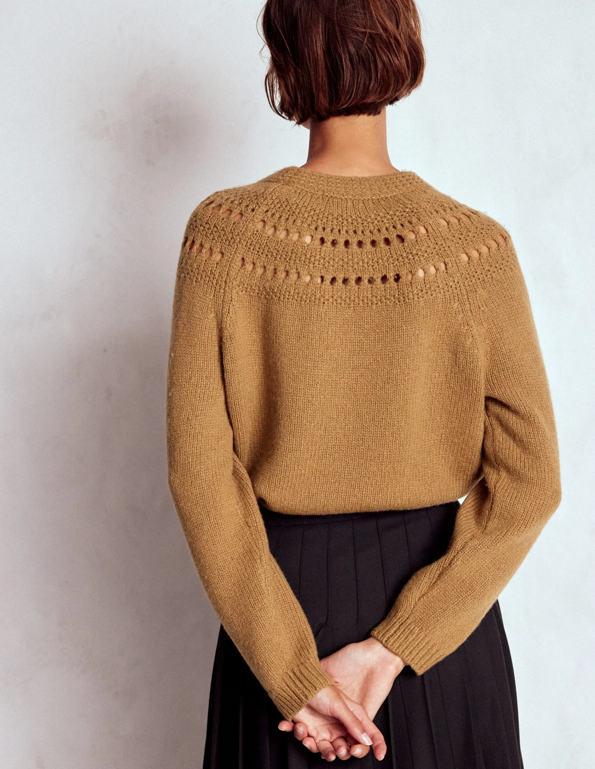 Seasonal Warmth Fluffy Chunky Jumper-Camel Melange