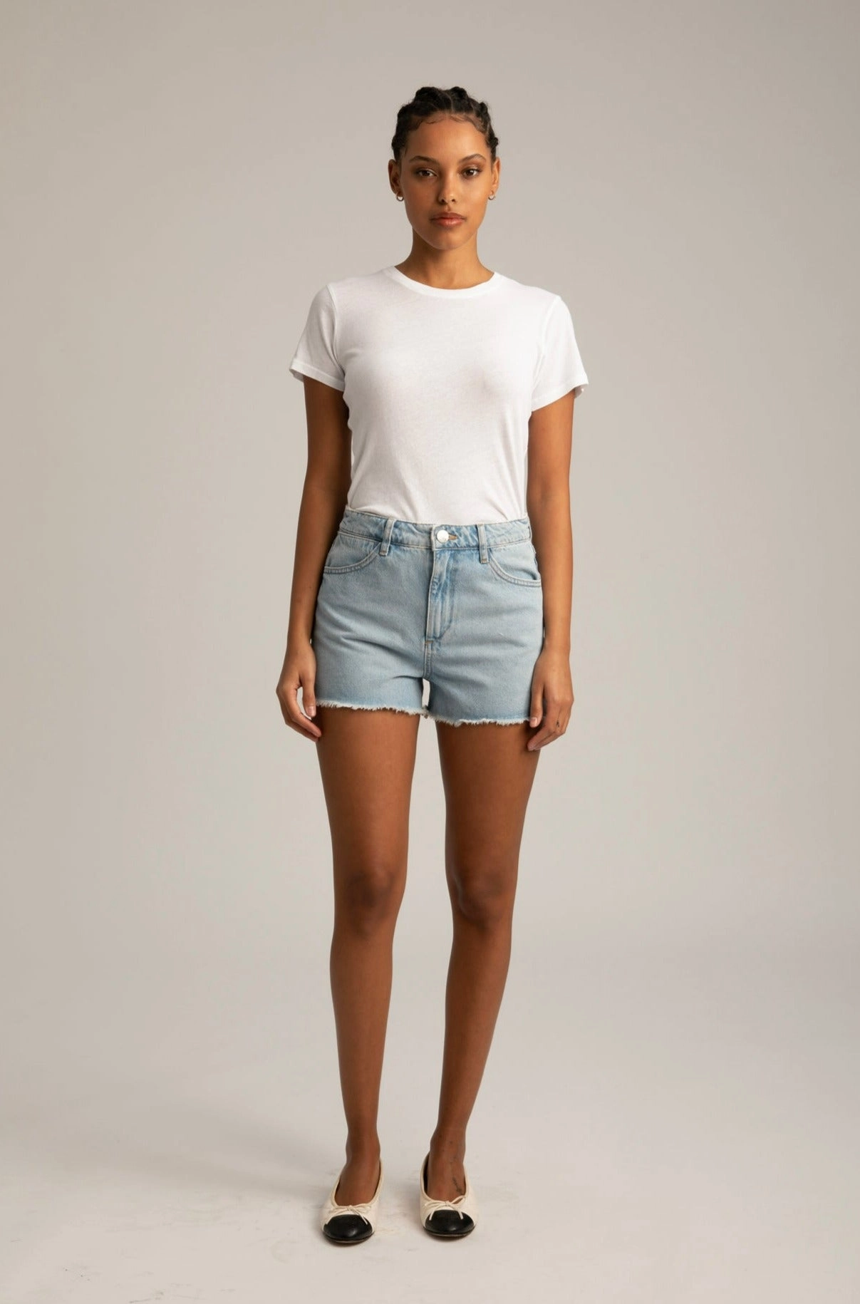 Durable Reinforced Elbow Patches Bianca Denim Cut Off Short