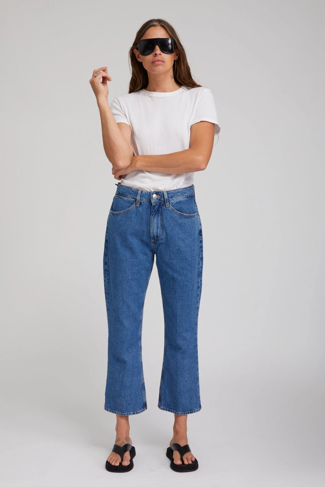 Goodall Crop Flare Denim Pants AntiPillingSurface Easycare