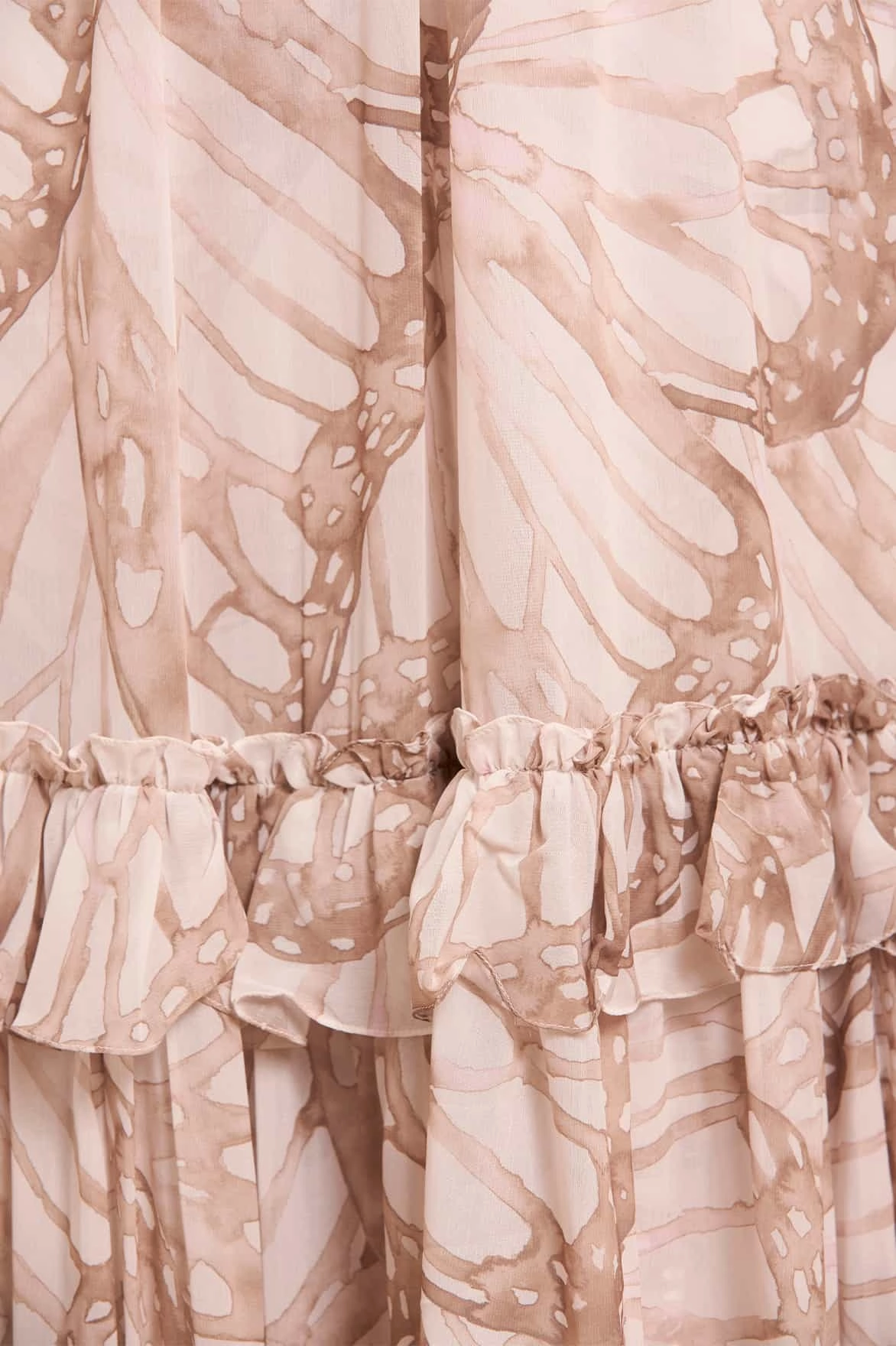 Flutter Chiffon Long Sleeve Ballerina Dress Shirred-Detail Smart and Elegant