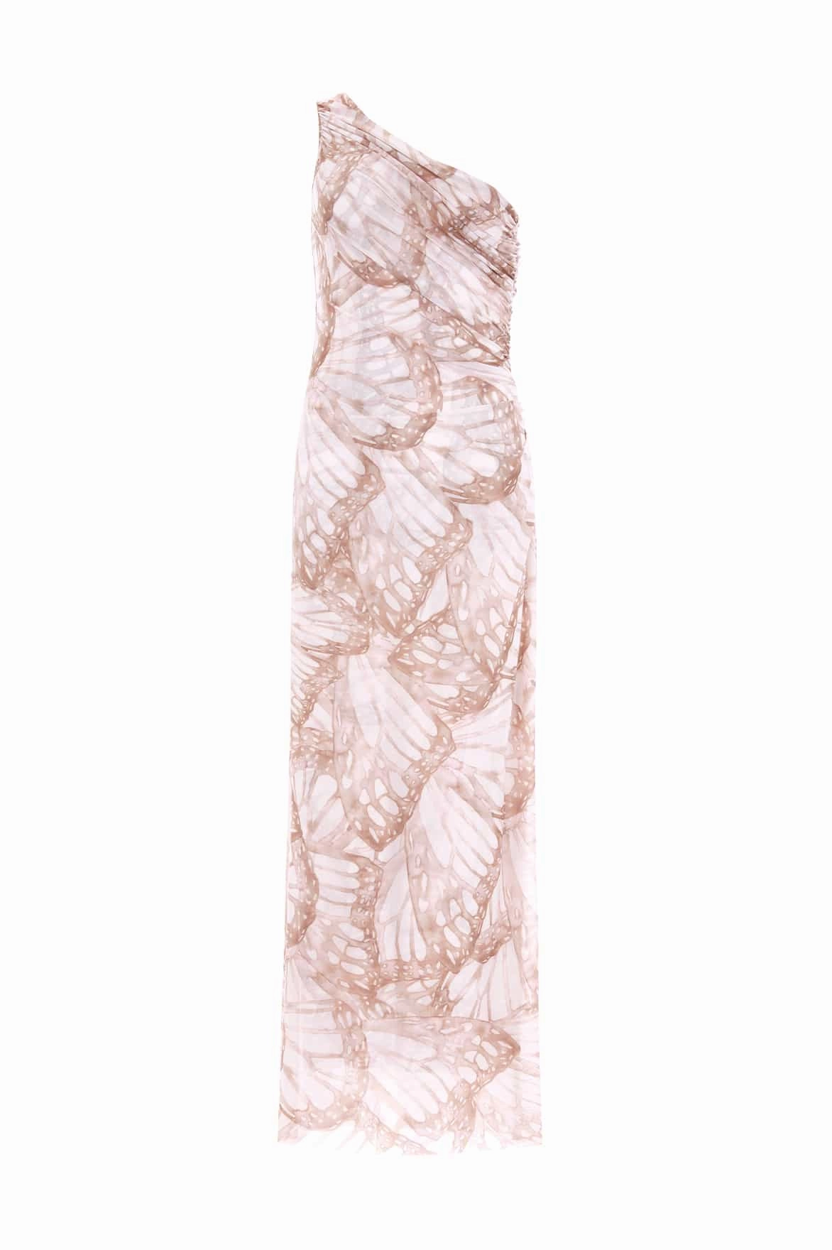 Flutter Draped One-Shoulder Ankle Gown Sophisticated Style Elegant Flow