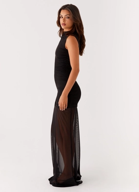 Fondly Mesh Maxi Dress - Black