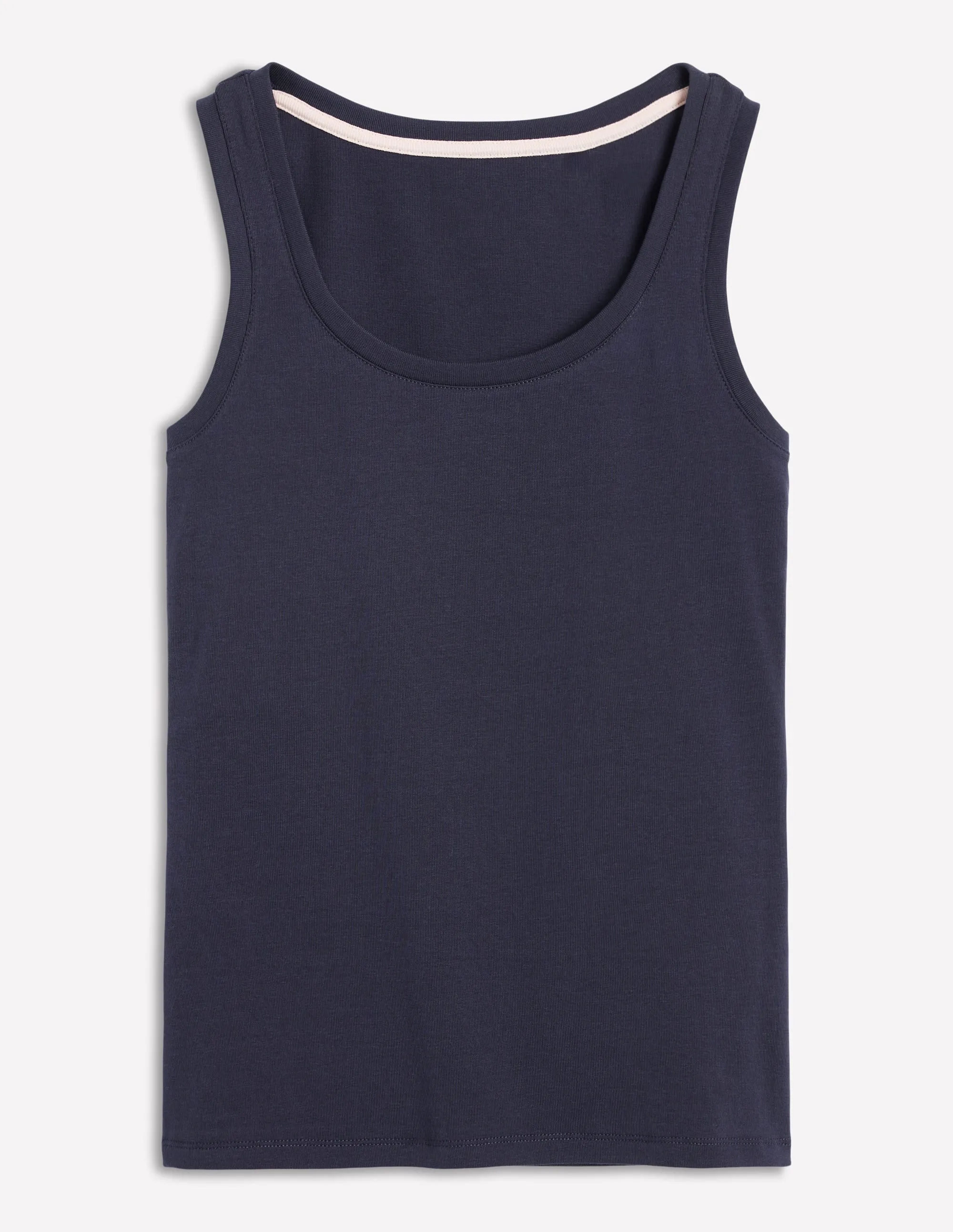 Essential Scoop-Neck Vest-Navy Durable Interlock Stitch