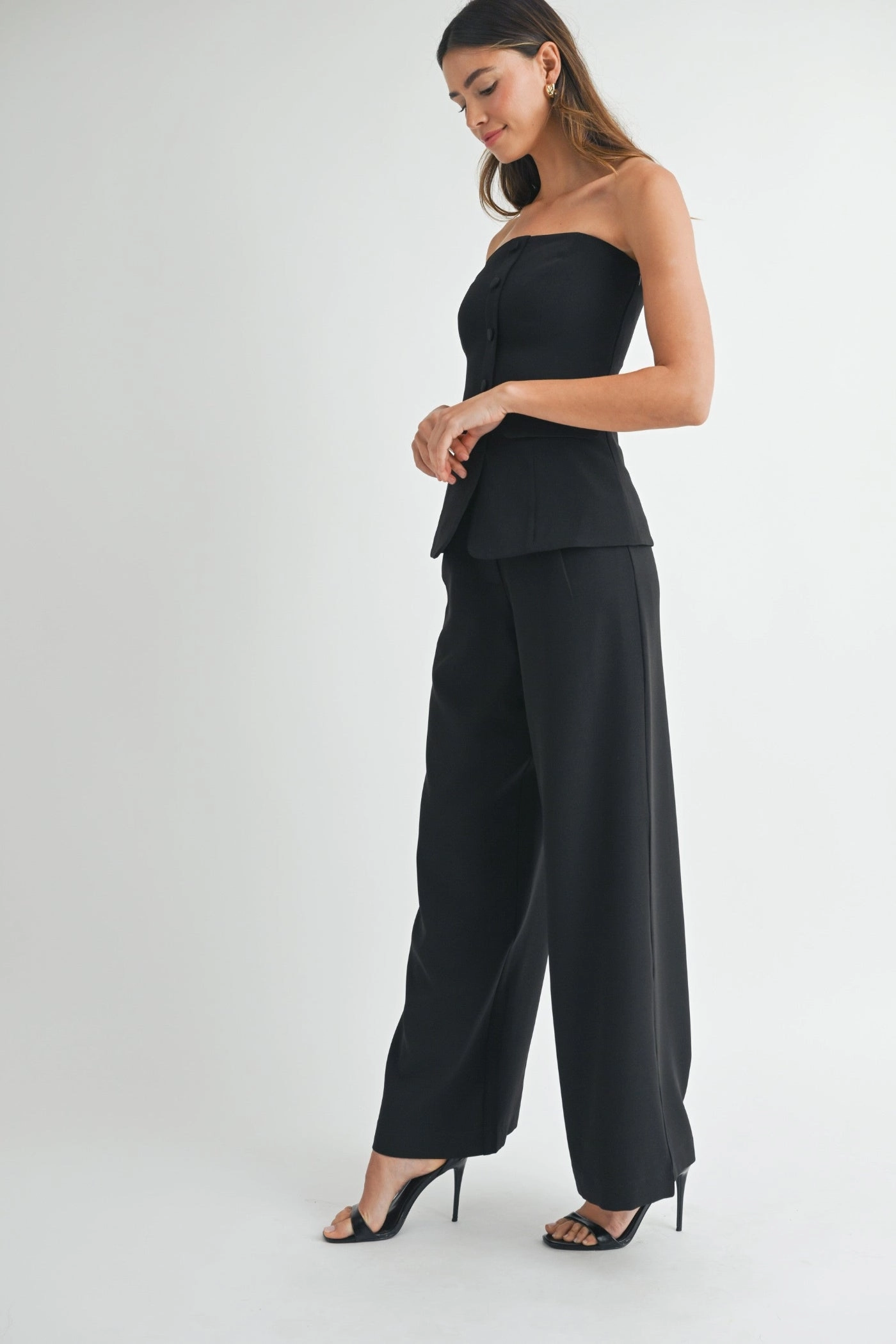 Functional Waist High-waisted fit FRAN CREPE TAILORED TROUSERS