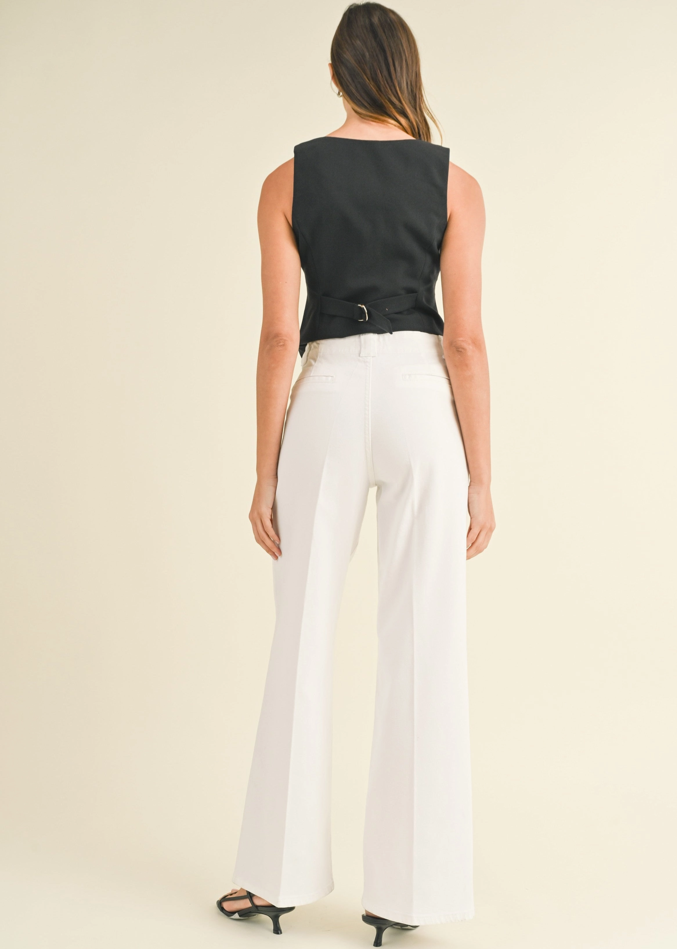Style Basic FRANCIA PATCH POCKET WIDE-LEG FLARE JEANS