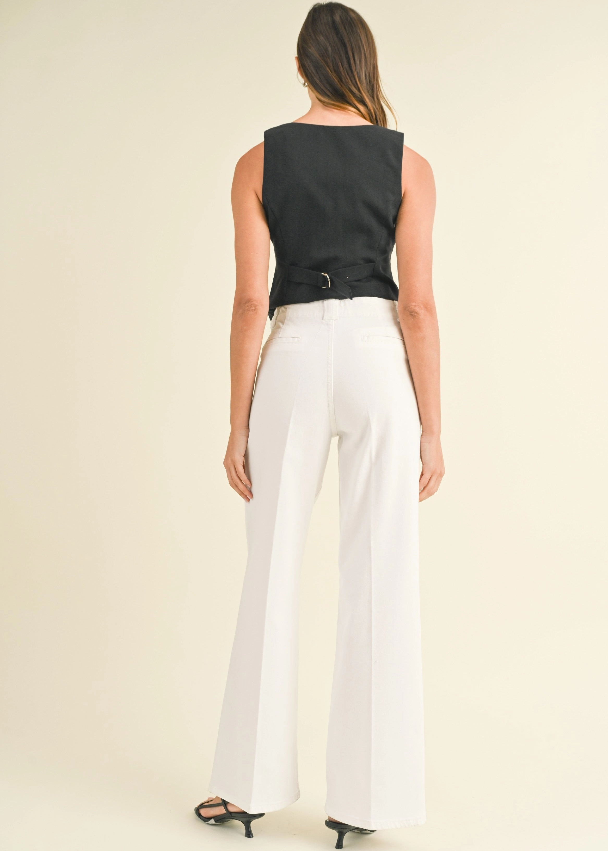 FRANCIA PATCH POCKET WIDE-LEG FLARE JEANS Go Out Style