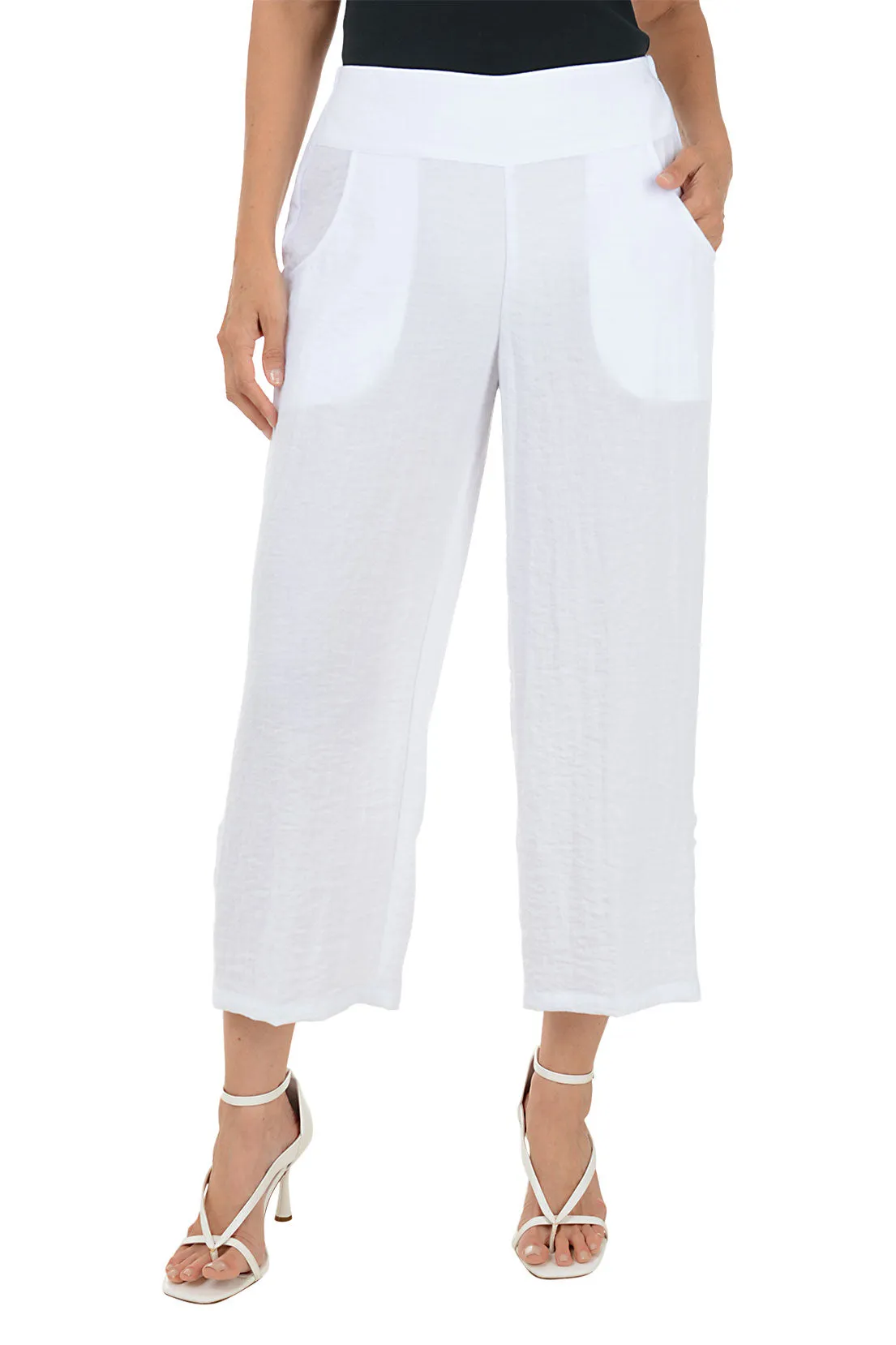 Comfort Wear Fit Crinkle Ruched Crop Pant