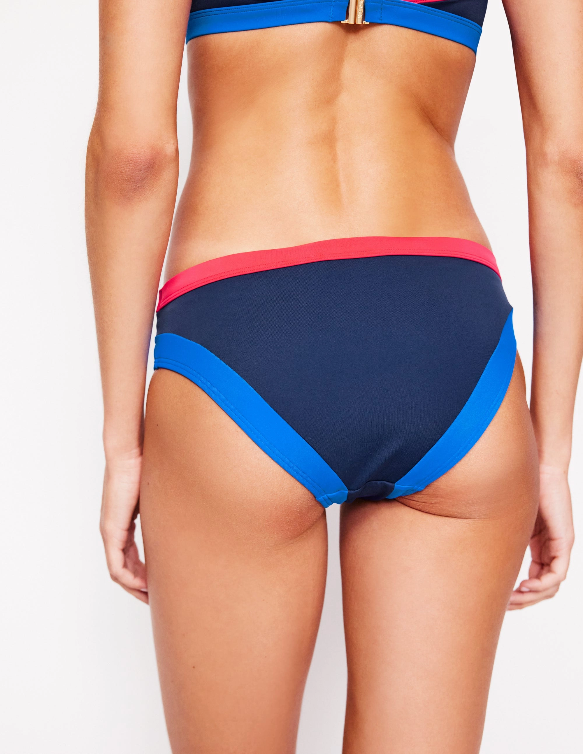 Outdoor Style Santorini Bikini Bottoms-Navy/ Coral Punch Pink/ Blue