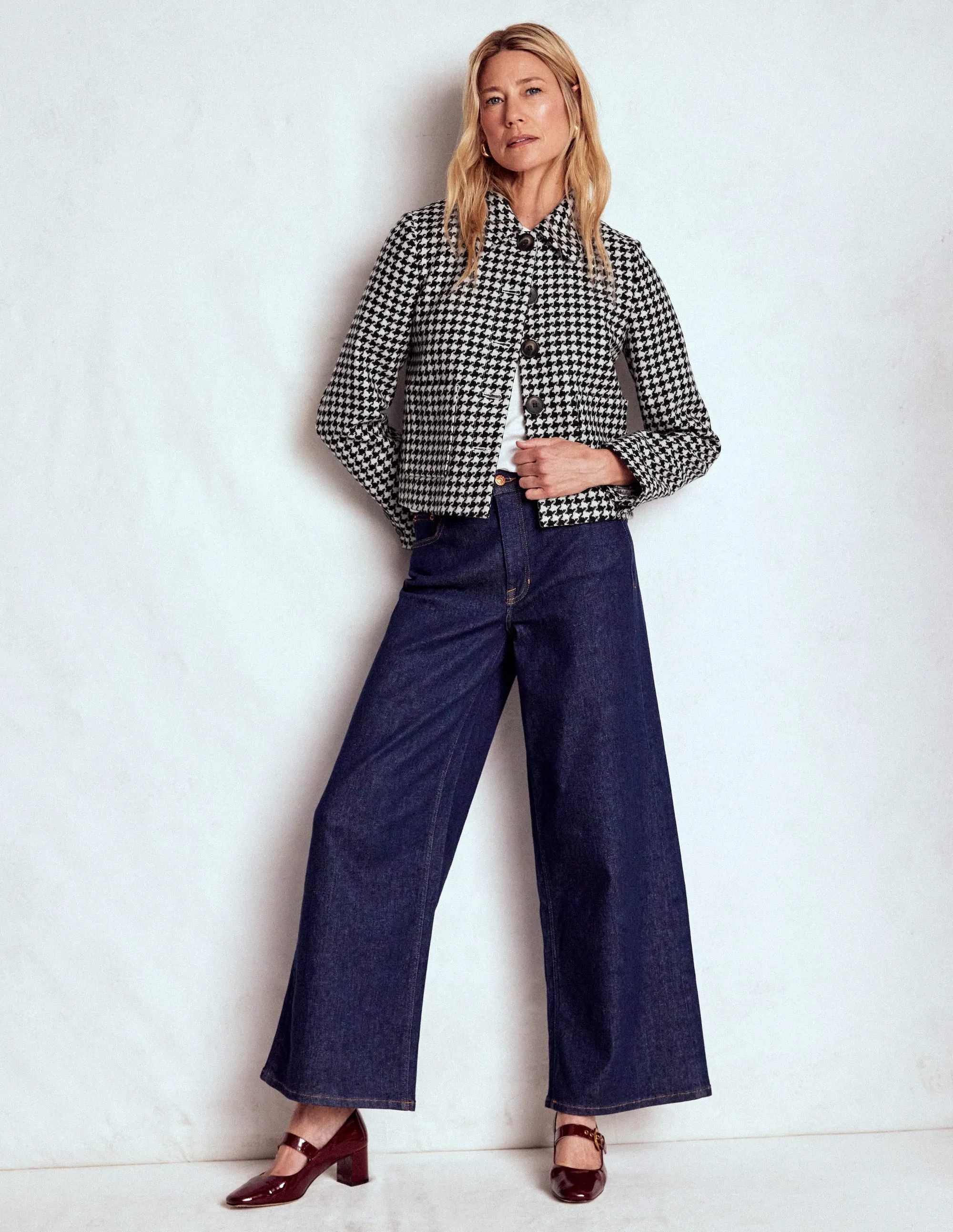 Thermal Lining Knightsbridge Wool Jacket-Black Dogstooth