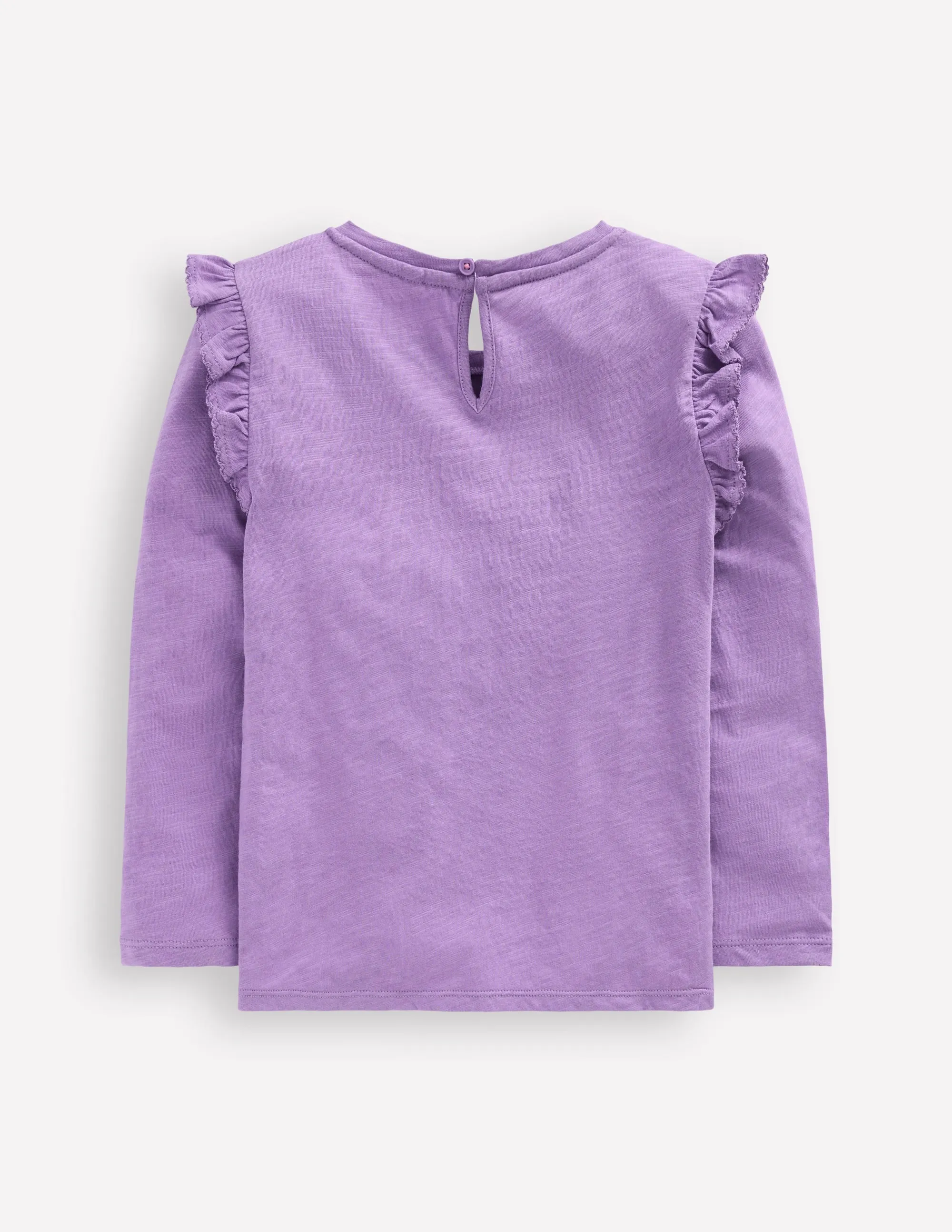 Frill Sleeve Slub Top-Aster Purple Soft Layering Layered Sleeve Construction