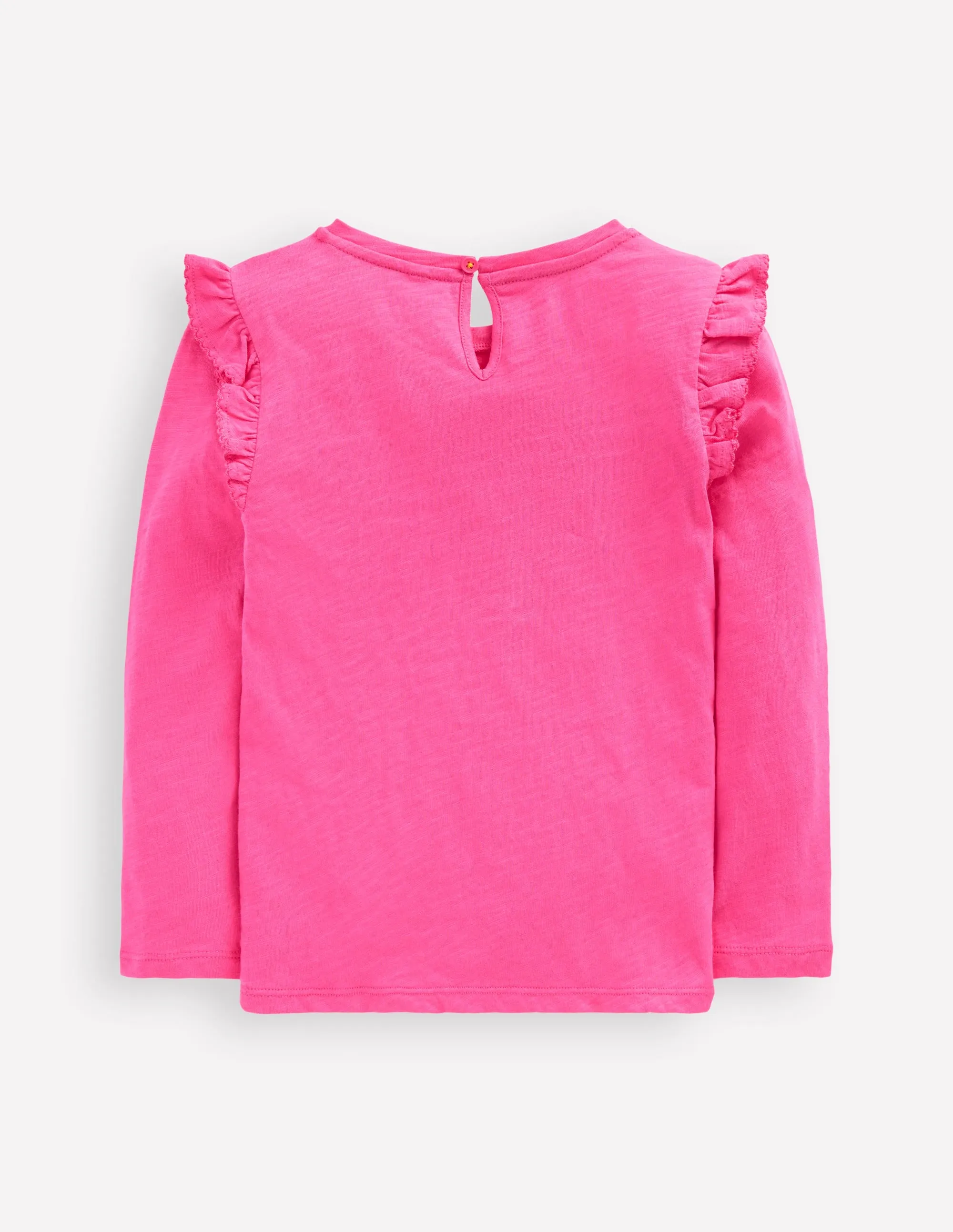 Frill Sleeve Slub Top-Sorbet Pink Summer Casual Travel Ready