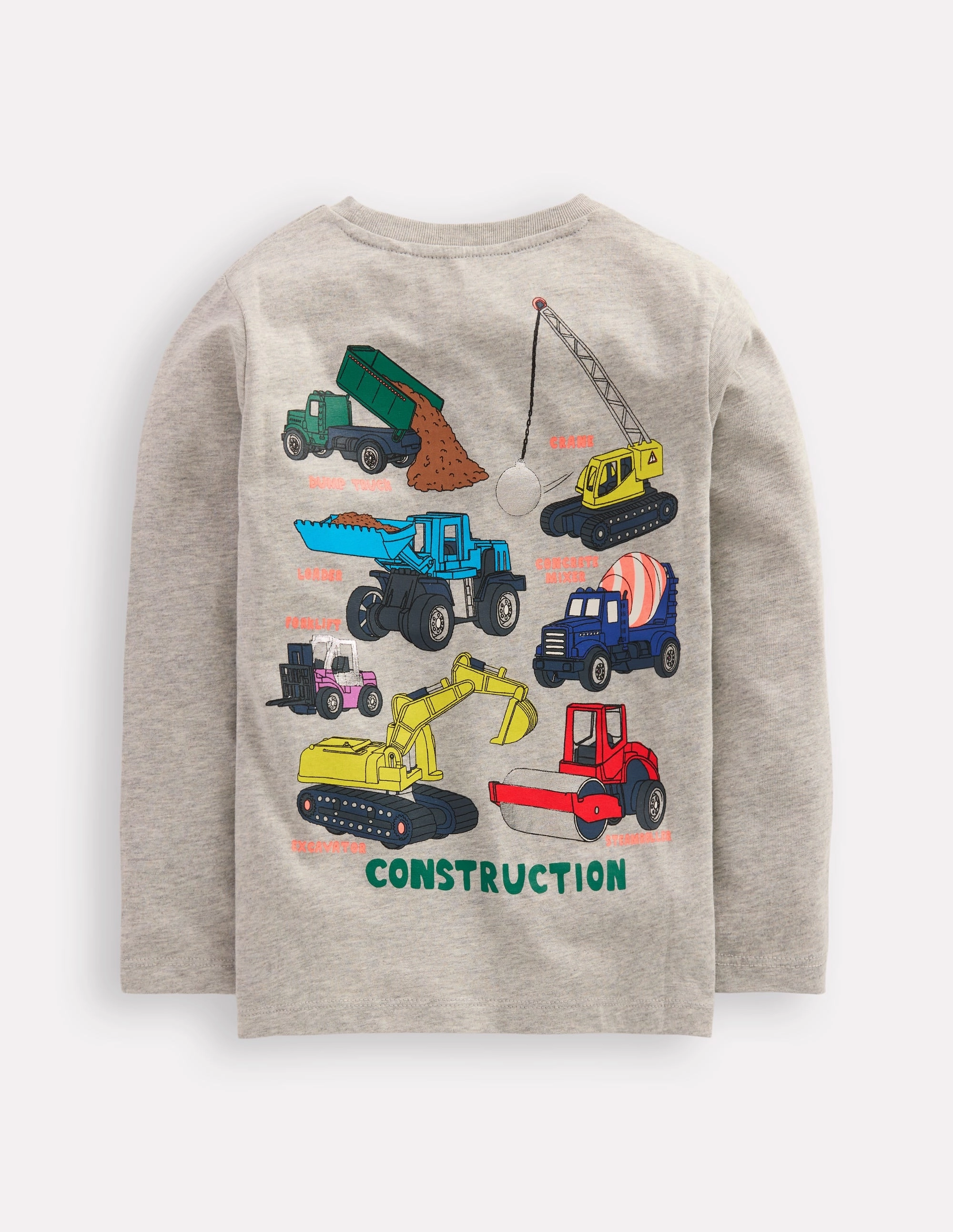 Anti Odor Finish Front & Back Printed T-shirt-Grey Marl Vehicles