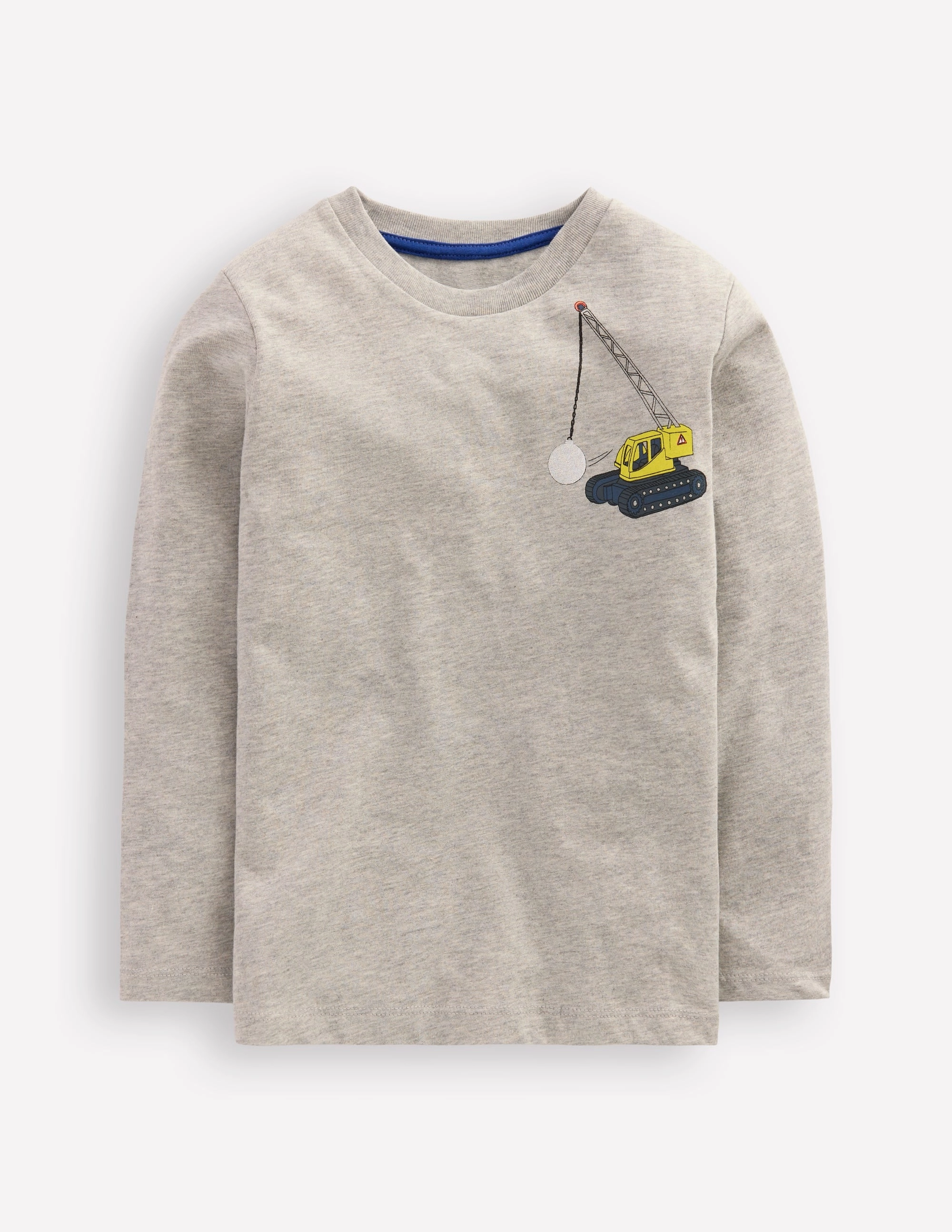 Relaxed Fit Shirt Front & Back Printed T-shirt-Grey Marl Vehicles