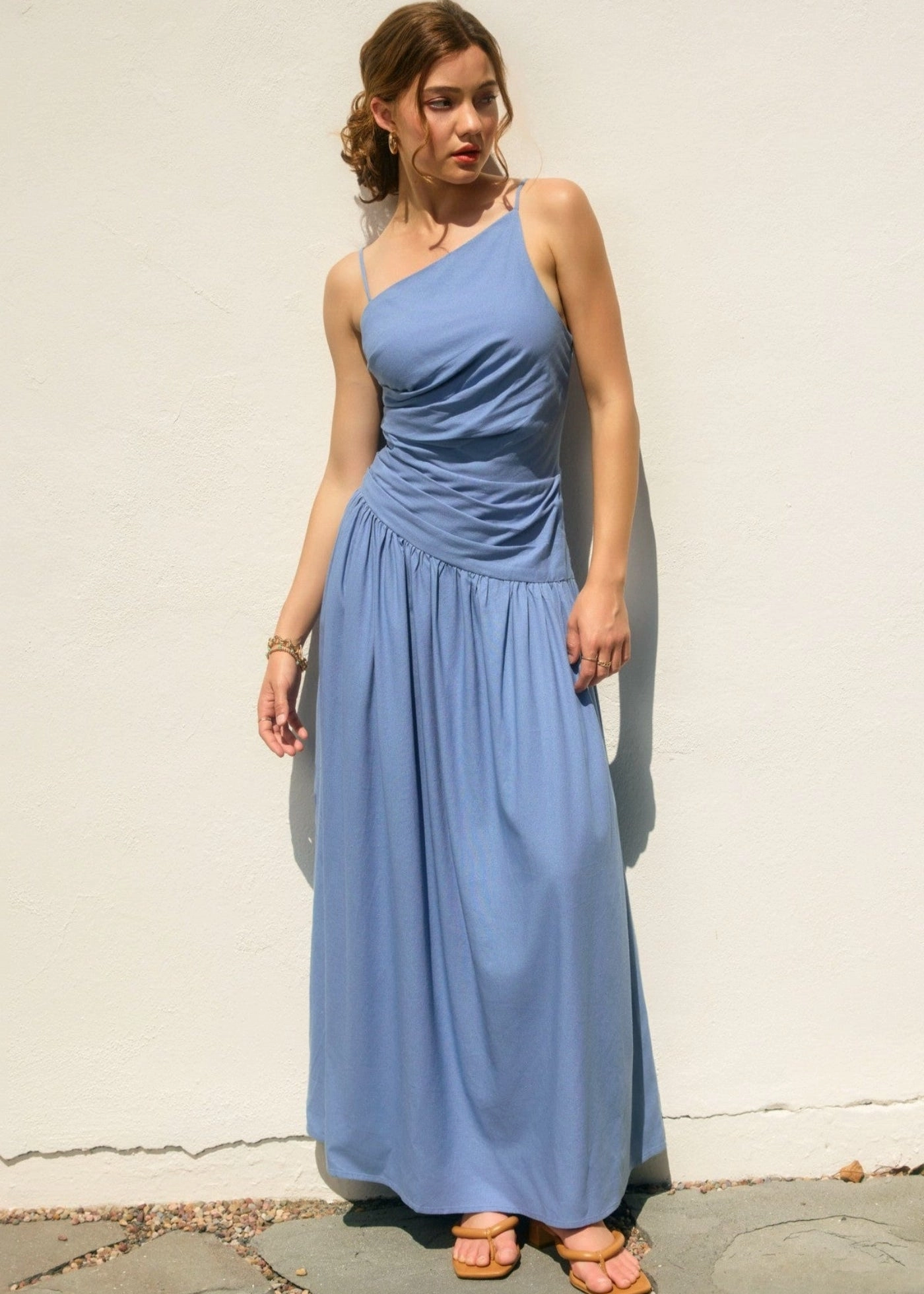 Timeless Fit Look Elegant Fit ELLE DROP WAIST RUCHED MAXI DRESS
