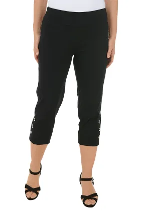 Relaxed Cut Petite Grommet Hem Pull-On Crop Pant