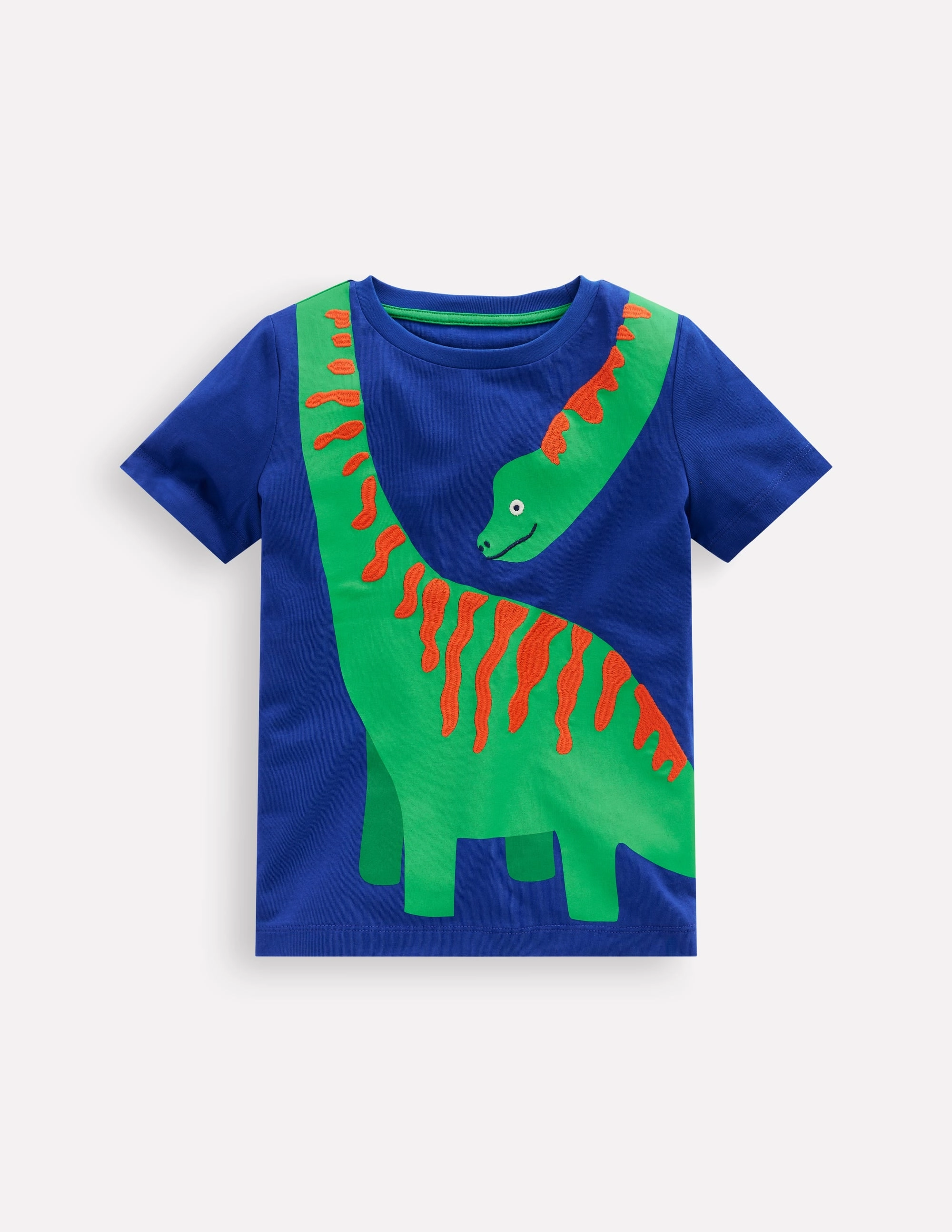 Fun Graphic T-shirt-Bright Blue Dino All Day Comfort Ethical production