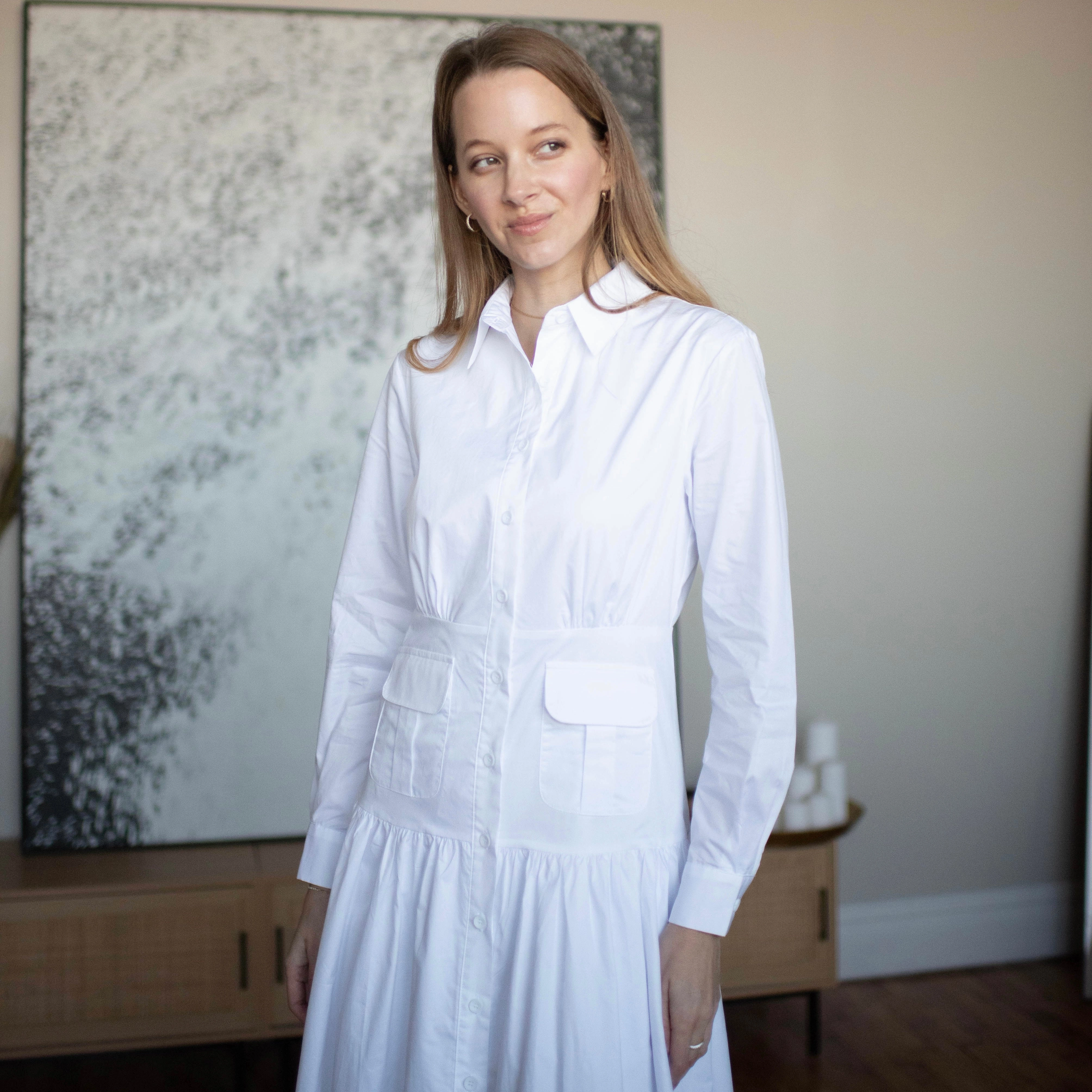 Mimi Dress | White [Final Sale] Layer Ready Natural Style