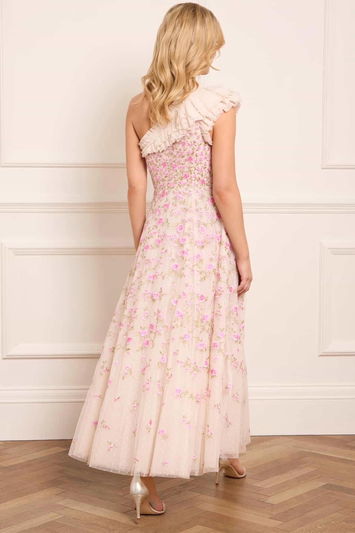 Lea Ditsy One-Shoulder Ankle Gown Business casual