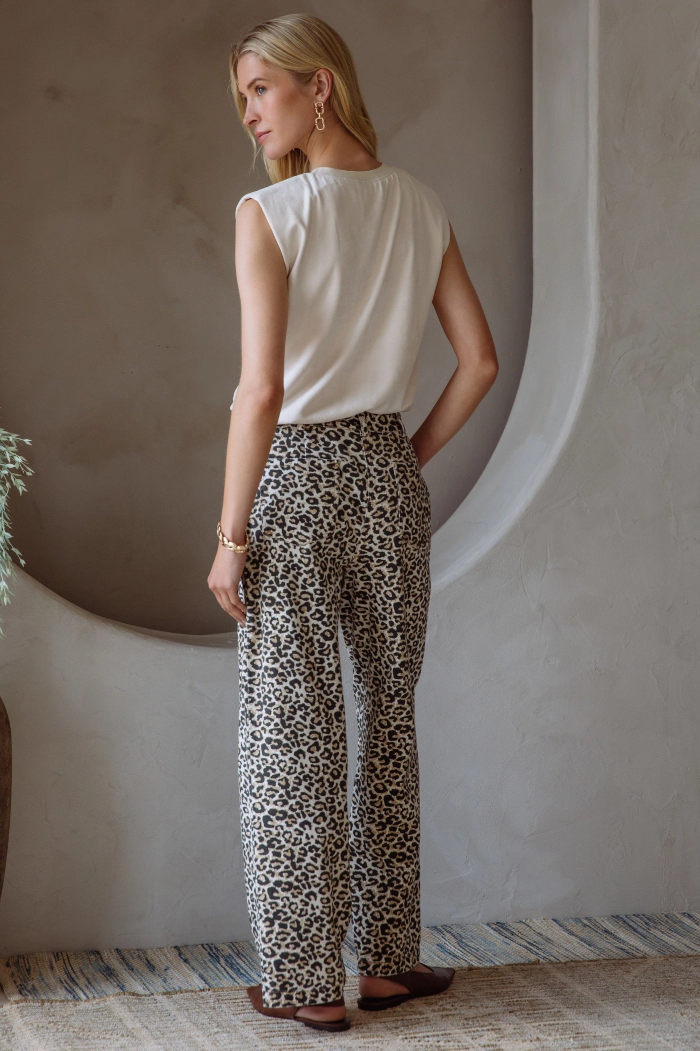 Relaxed Cut GABRIELLA WASHED LEOPARD PRINT PANTS