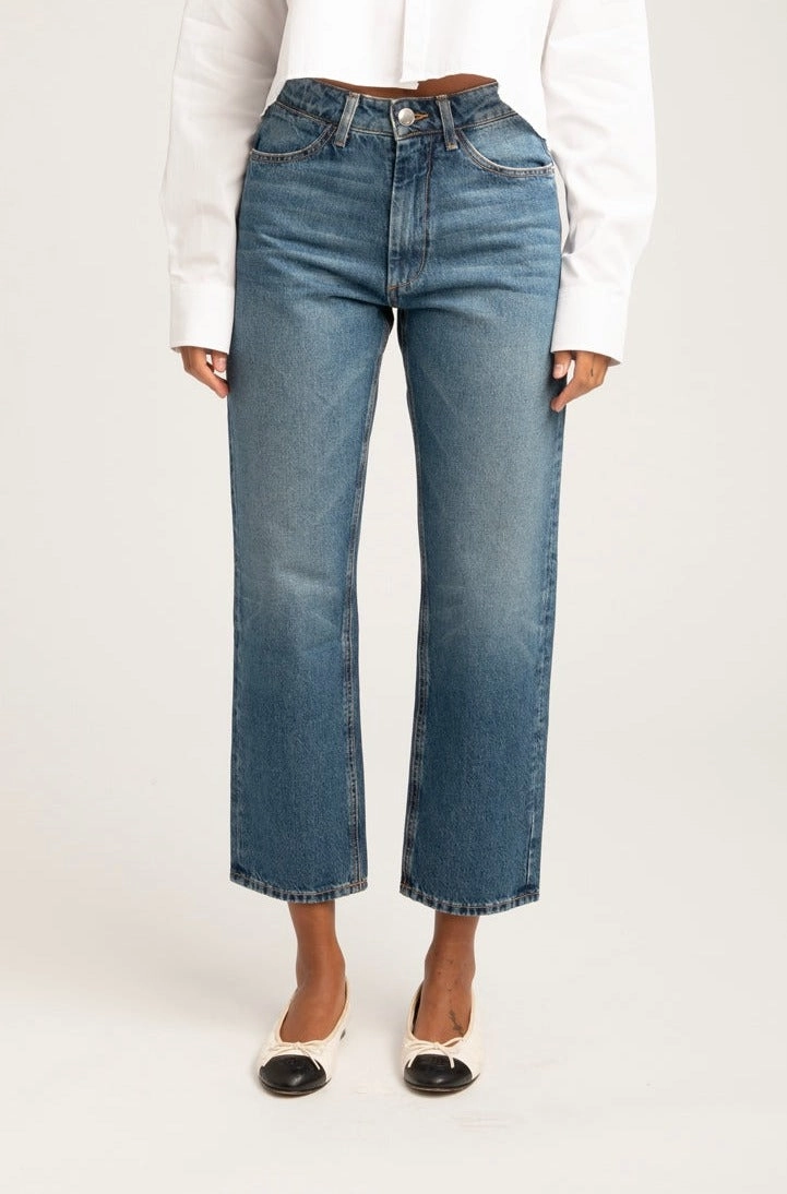 Gainsbourg Cropped Straight Leg Denim Breathable Material