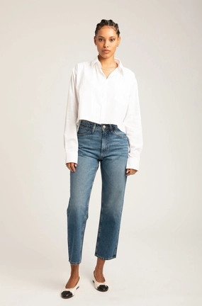 Gainsbourg Cropped Straight Leg Denim RelaxedNeckline Temperature Regulating Fabric