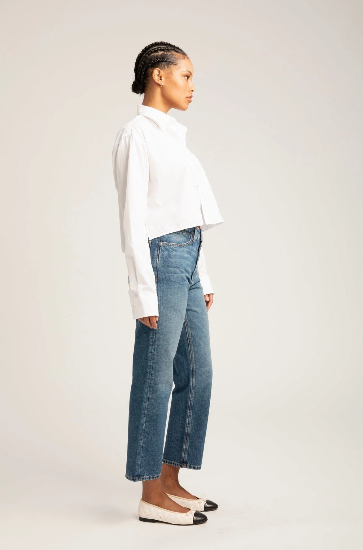 Gainsbourg Cropped Straight Leg Denim Elasticated Trim