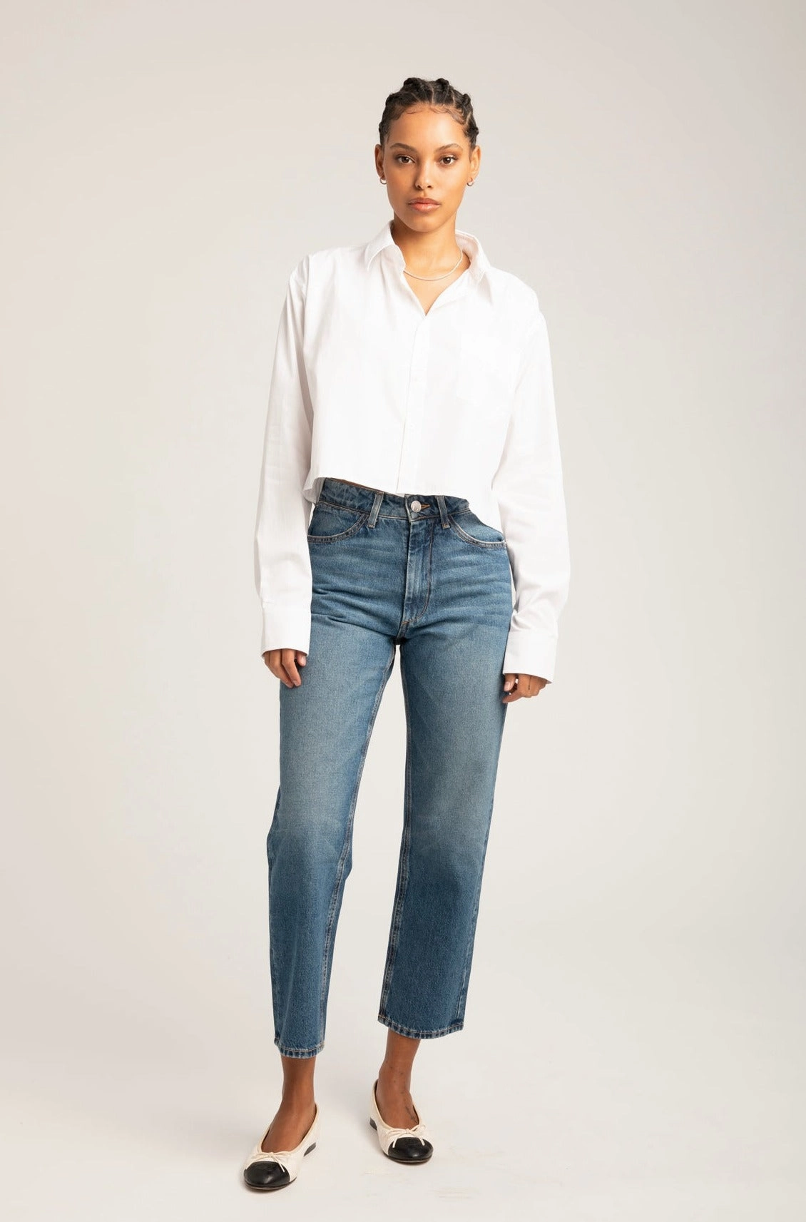 Gainsbourg Cropped Straight Leg Denim SeamlessSidePanels RecycledBlend