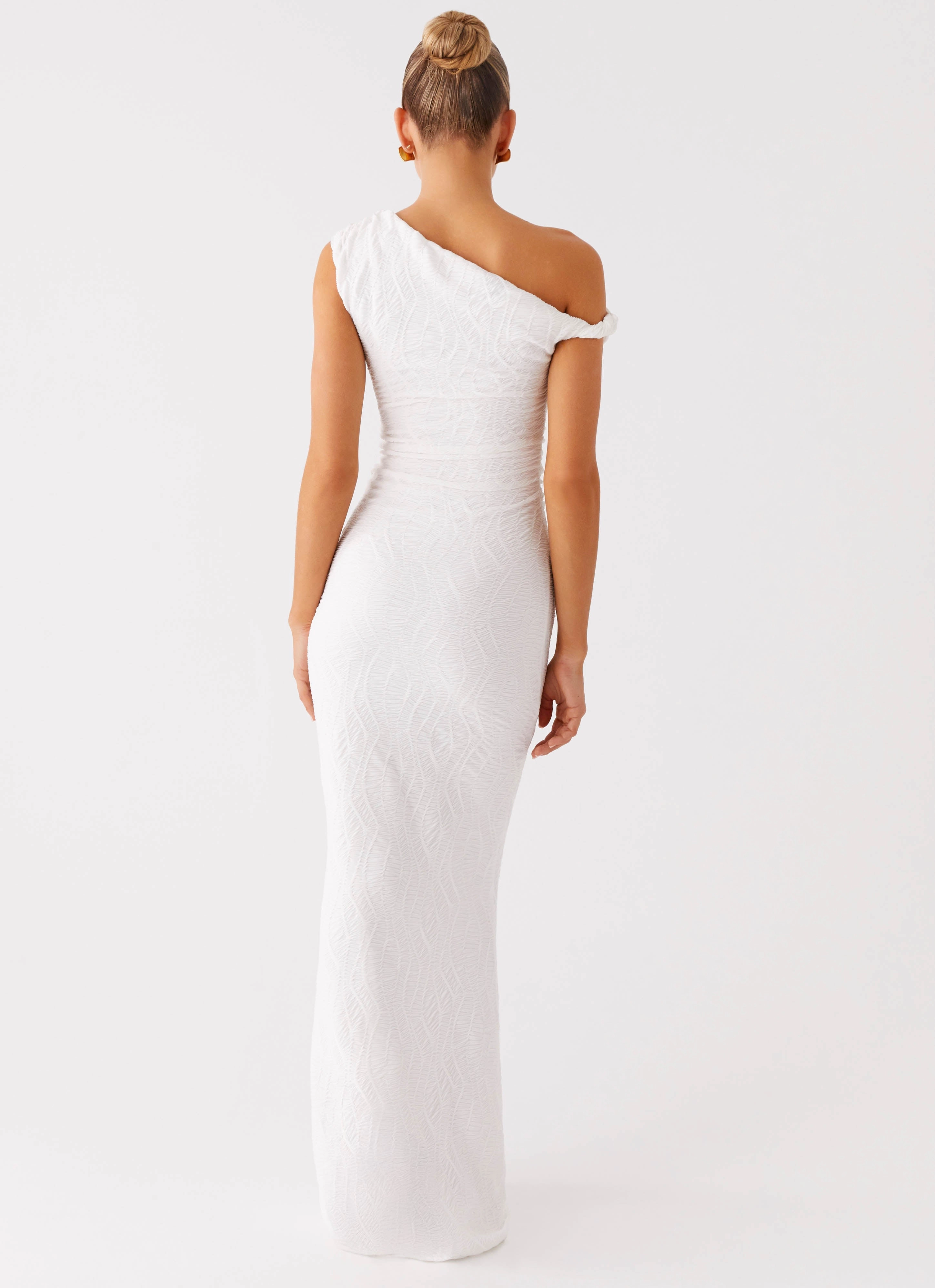 Galantis One Shoulder Maxi Dress - White