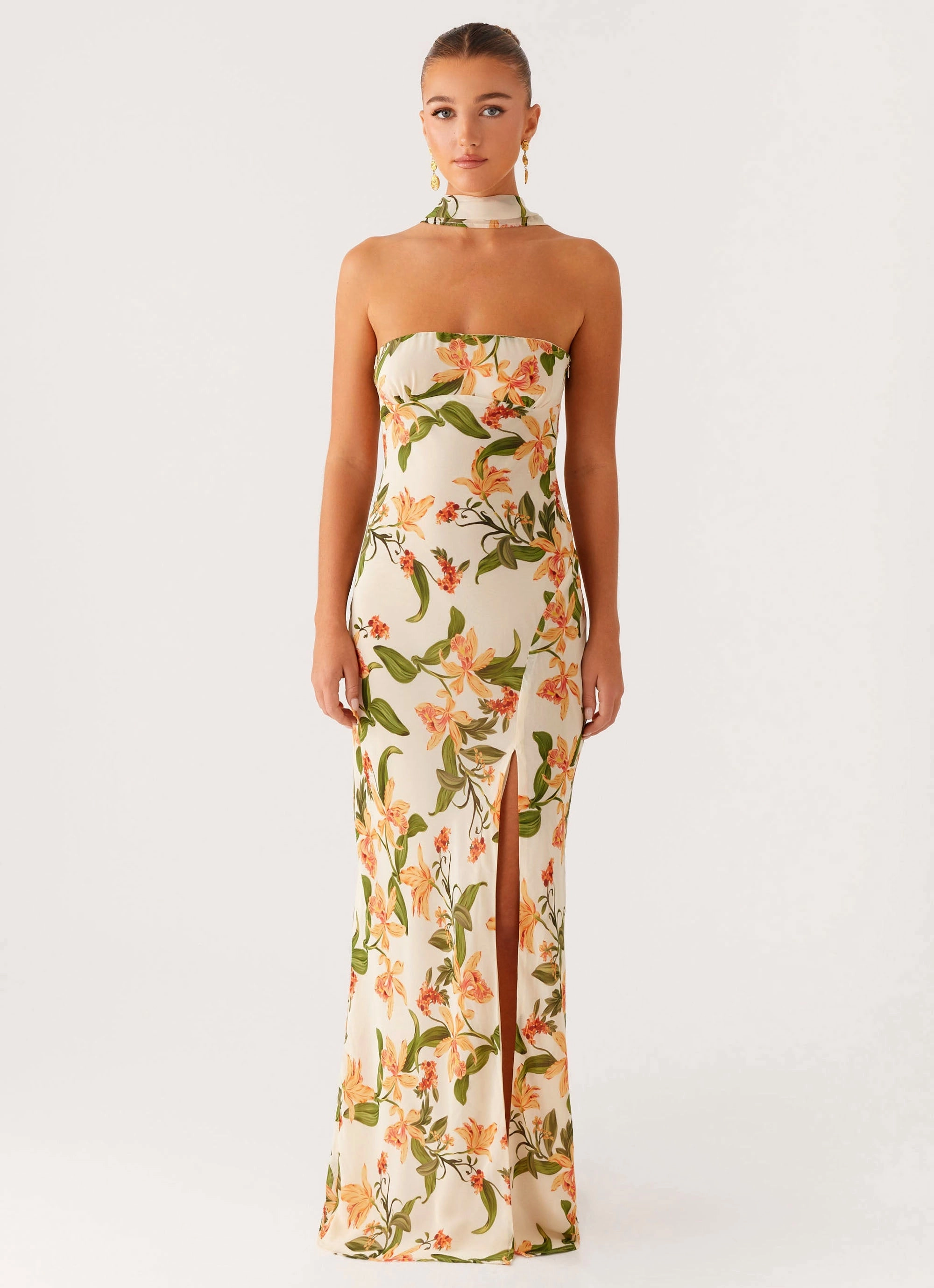 Gali Strapless Maxi Dress - Floral Print