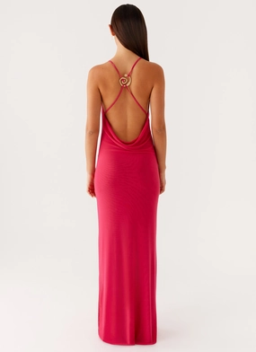 Game Player Maxi Dress - Hot Pink