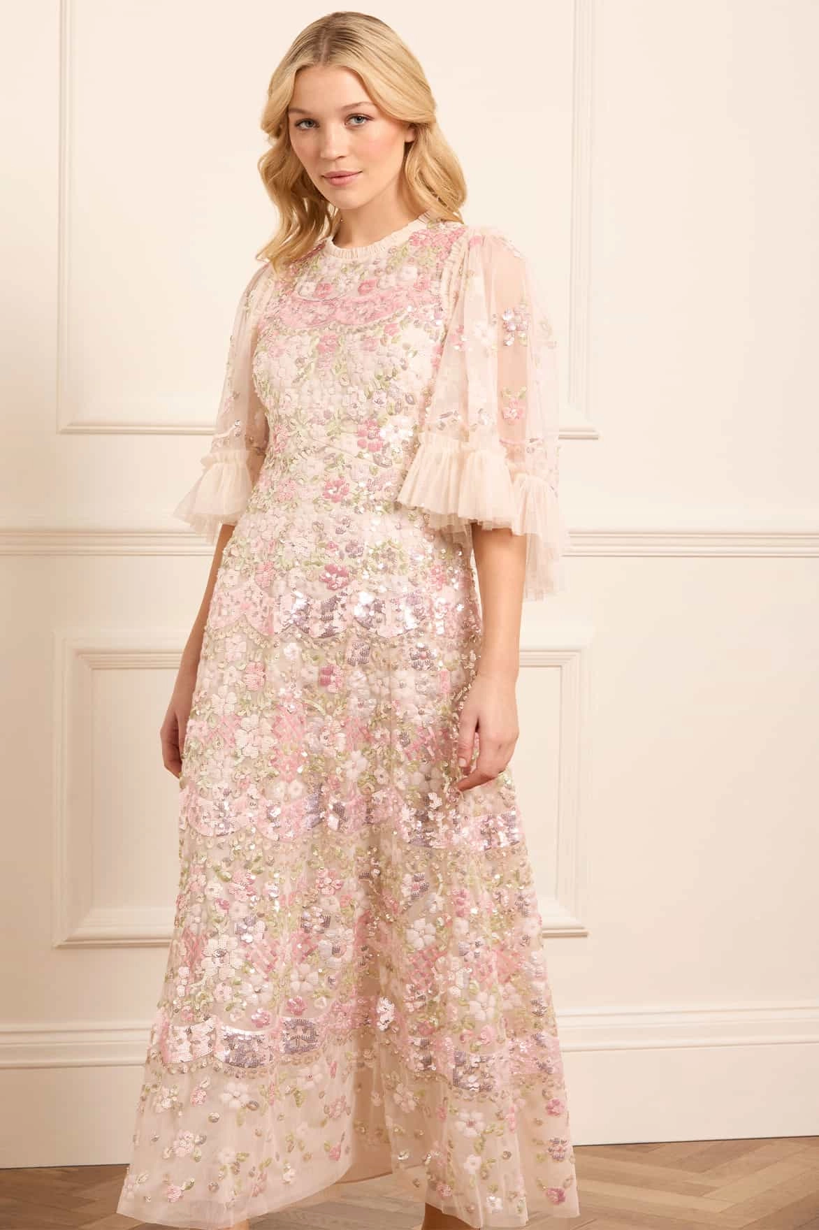 Garden Delight Gloss Ankle Gown Charming Design Chill Detail