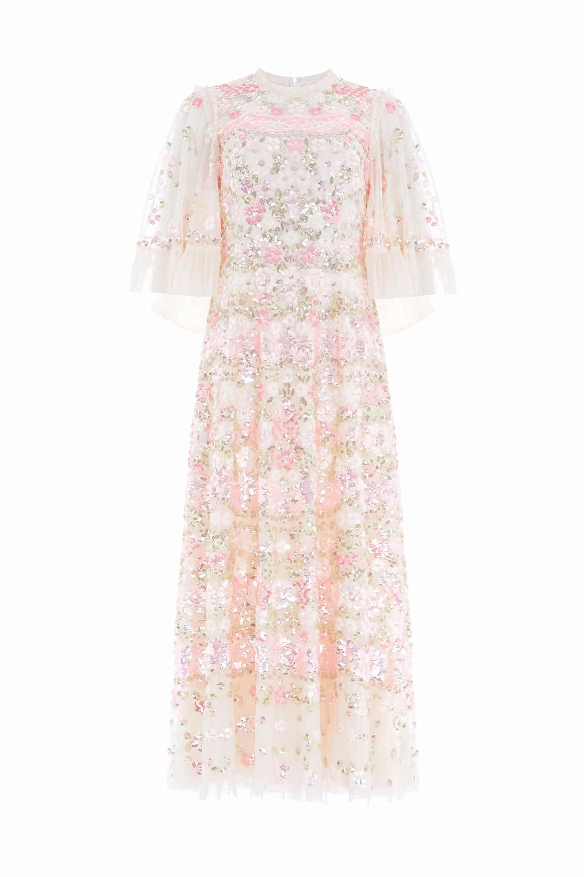 Modern Twist One Piece Look Garden Delight Gloss Ankle Gown