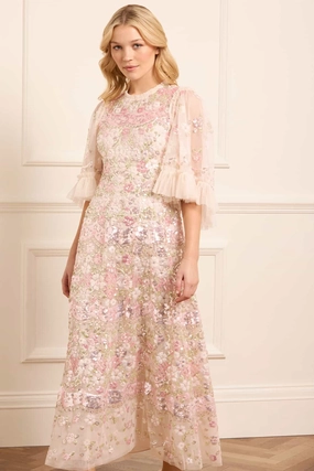 Flowing Layers Garden Delight Gloss Ankle Gown