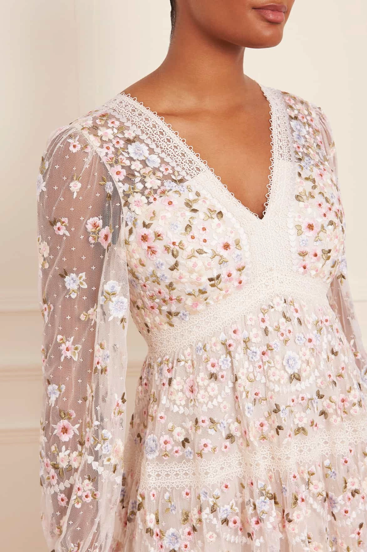 Tailored Layers Urban Light Garland Ribbon Ankle Gown