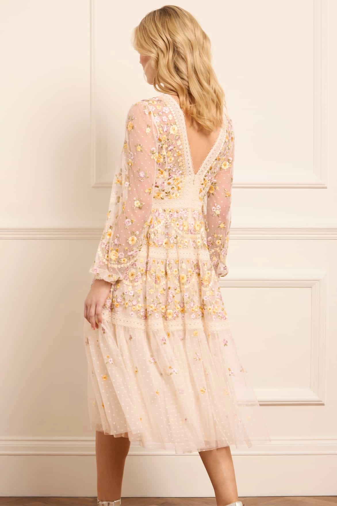 Garland Ribbon Midaxi Dress Casual Mode