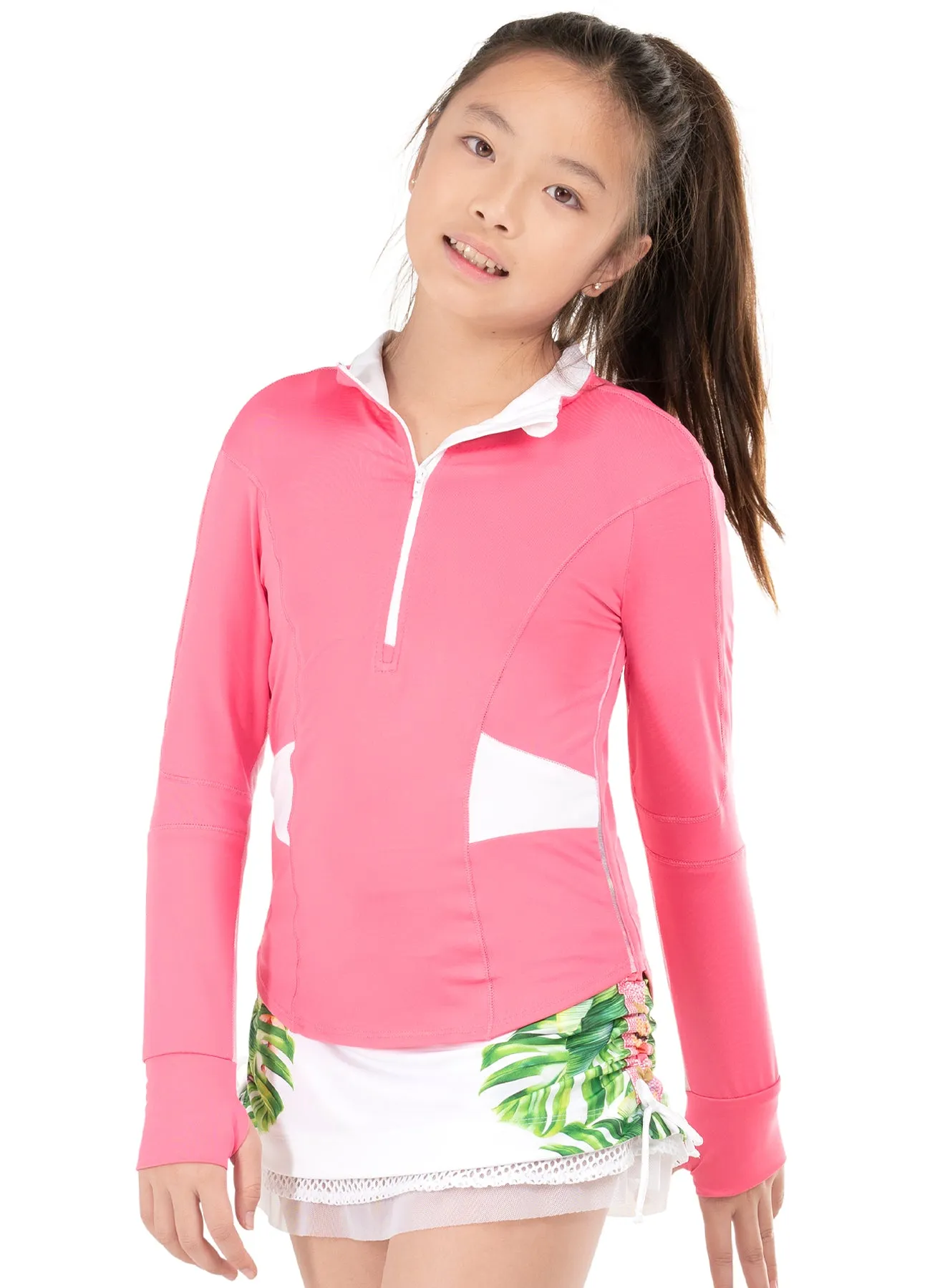 Girl Boss 1/4 Zip Long Sleeve Silicone Print Detail Fade Resistant Coating