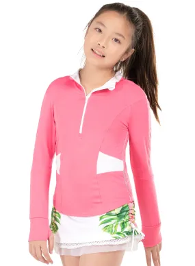 Girl Boss 1/4 Zip Long Sleeve Silicone Print Detail Fade Resistant Coating