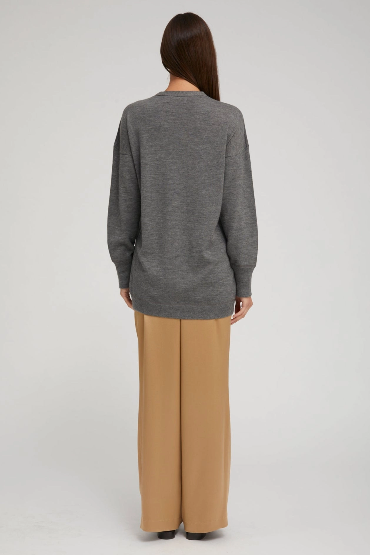 Cozy Layer Thunder Cashmere Boyfriend Cardigan