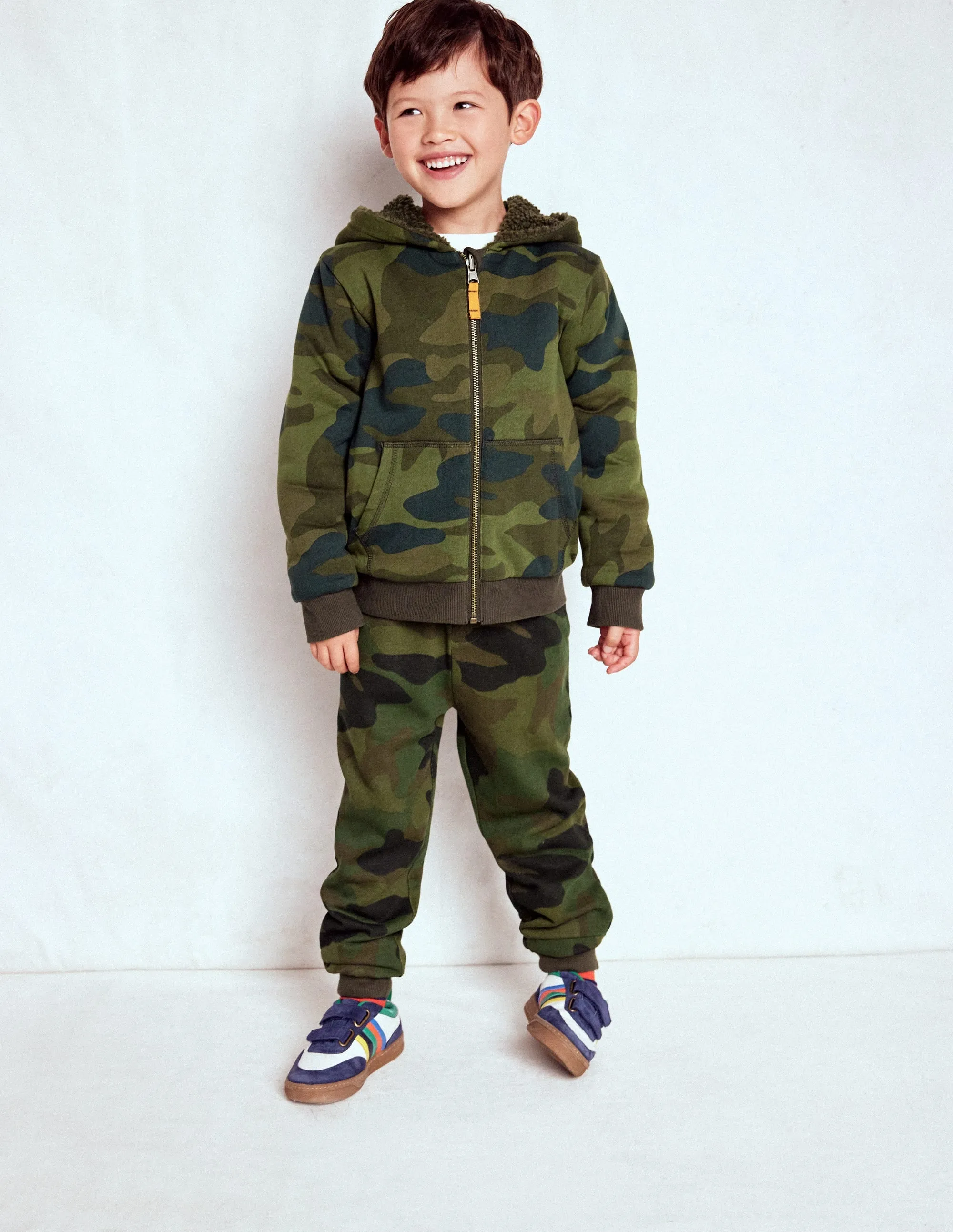 Reversible Borg Hoodie-Camo Non Restrictive Cut HygienicCoating